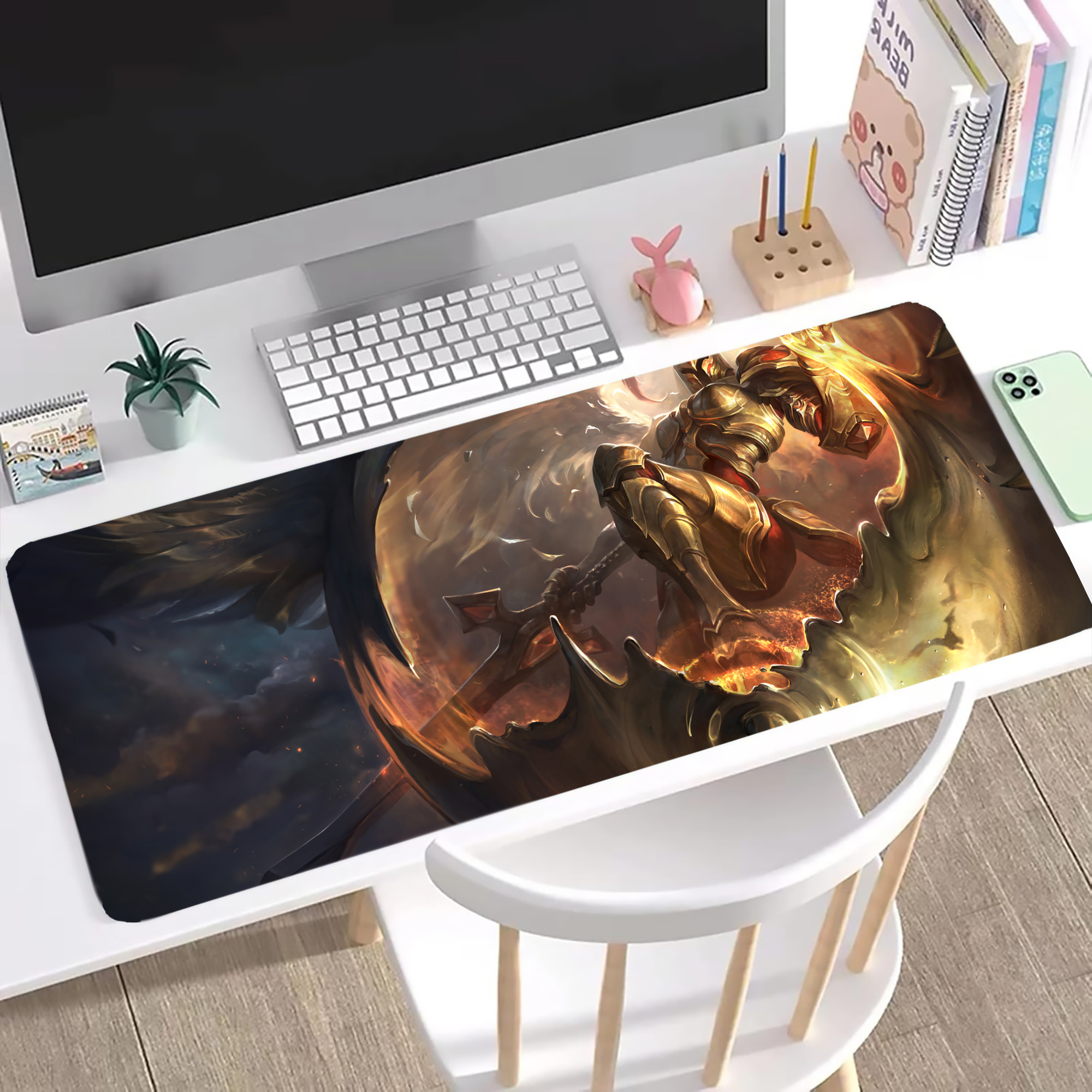 （画像用） リーグ・オブ・レジェンド League of Legends LOL ステッチ加工 大判デスクマット／滑り止めマウスパッド