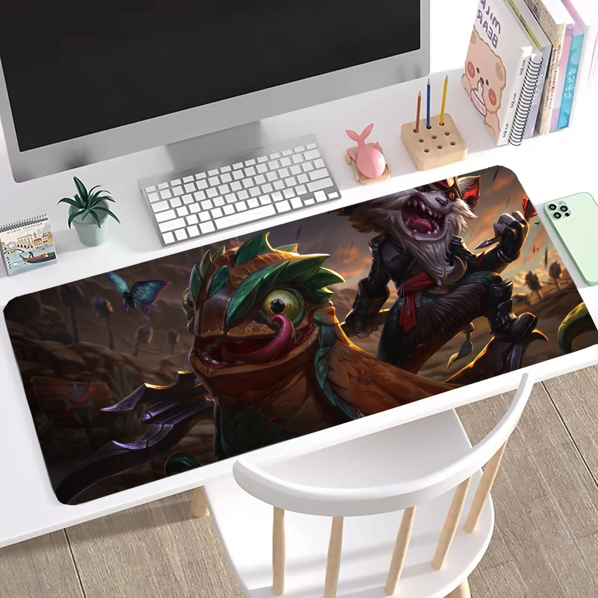 （画像用） リーグ・オブ・レジェンド League of Legends LOL ステッチ加工 大判デスクマット／滑り止めマウスパッド