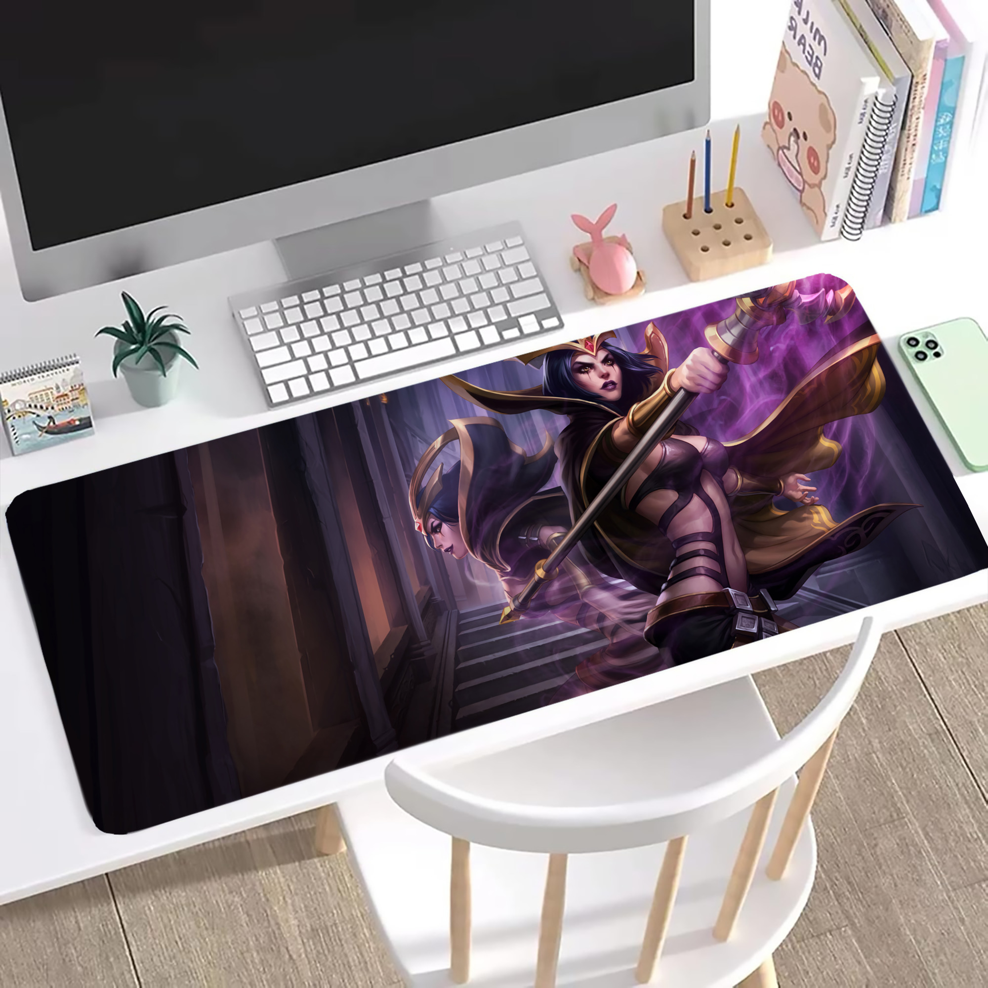 （画像用） リーグ・オブ・レジェンド League of Legends LOL ステッチ加工 大判デスクマット／滑り止めマウスパッド