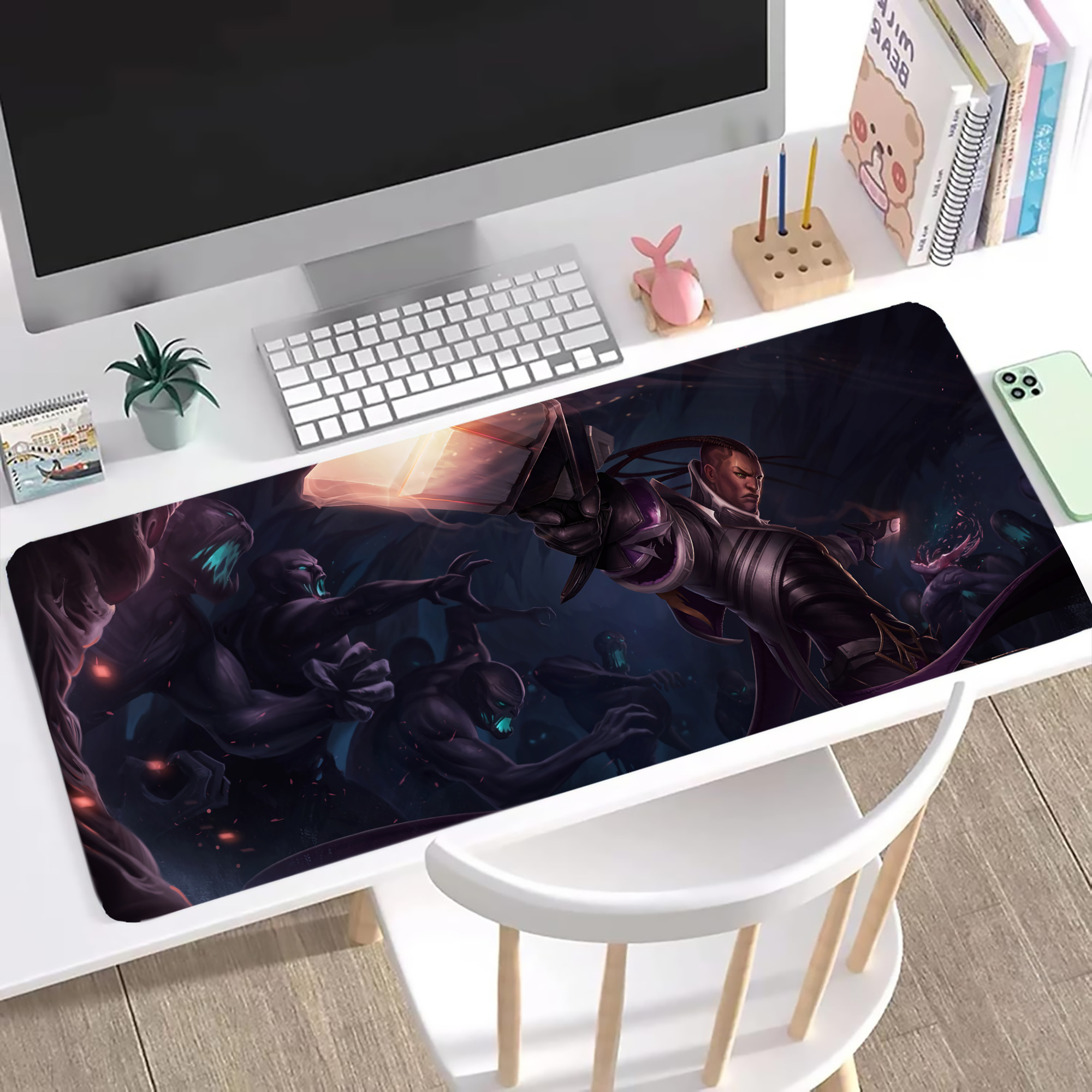 （画像用） リーグ・オブ・レジェンド League of Legends LOL ステッチ加工 大判デスクマット／滑り止めマウスパッド