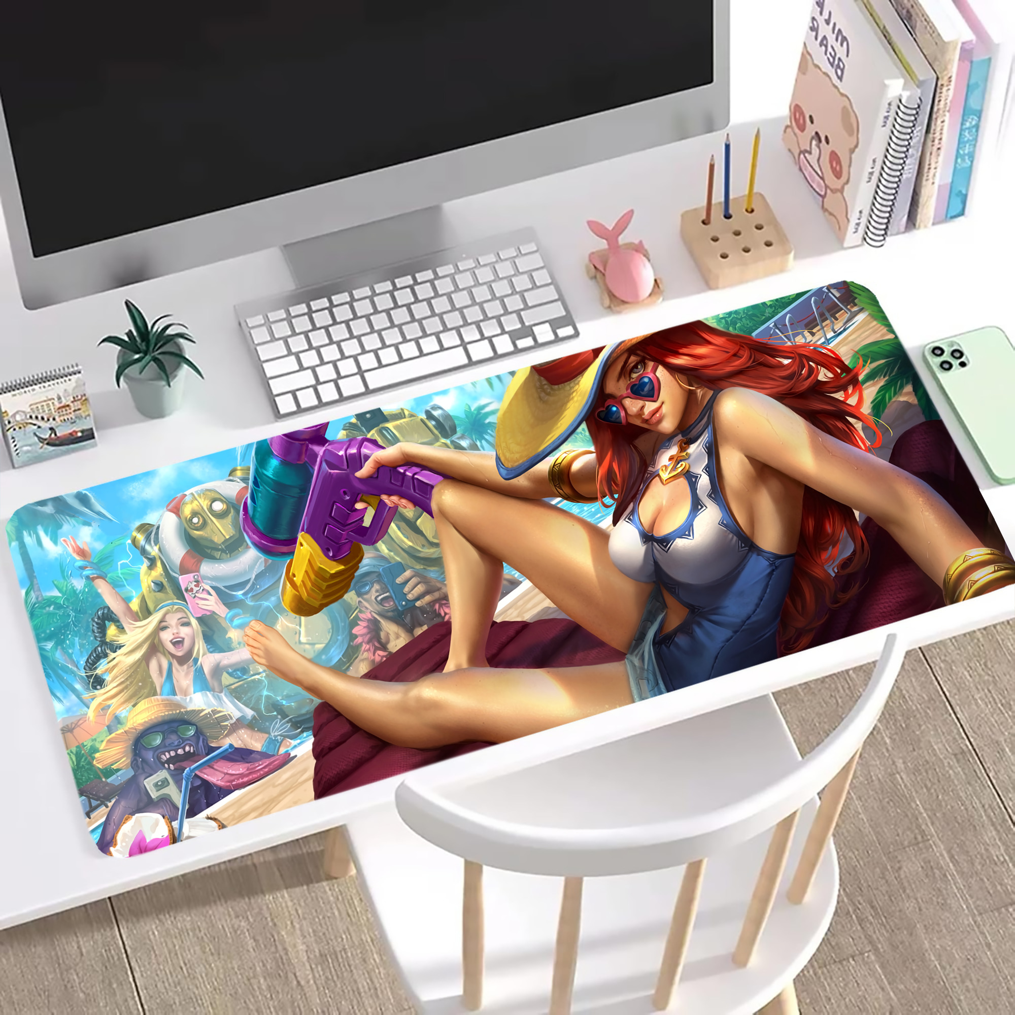（画像用） リーグ・オブ・レジェンド League of Legends LOL ステッチ加工 大判デスクマット／滑り止めマウスパッド