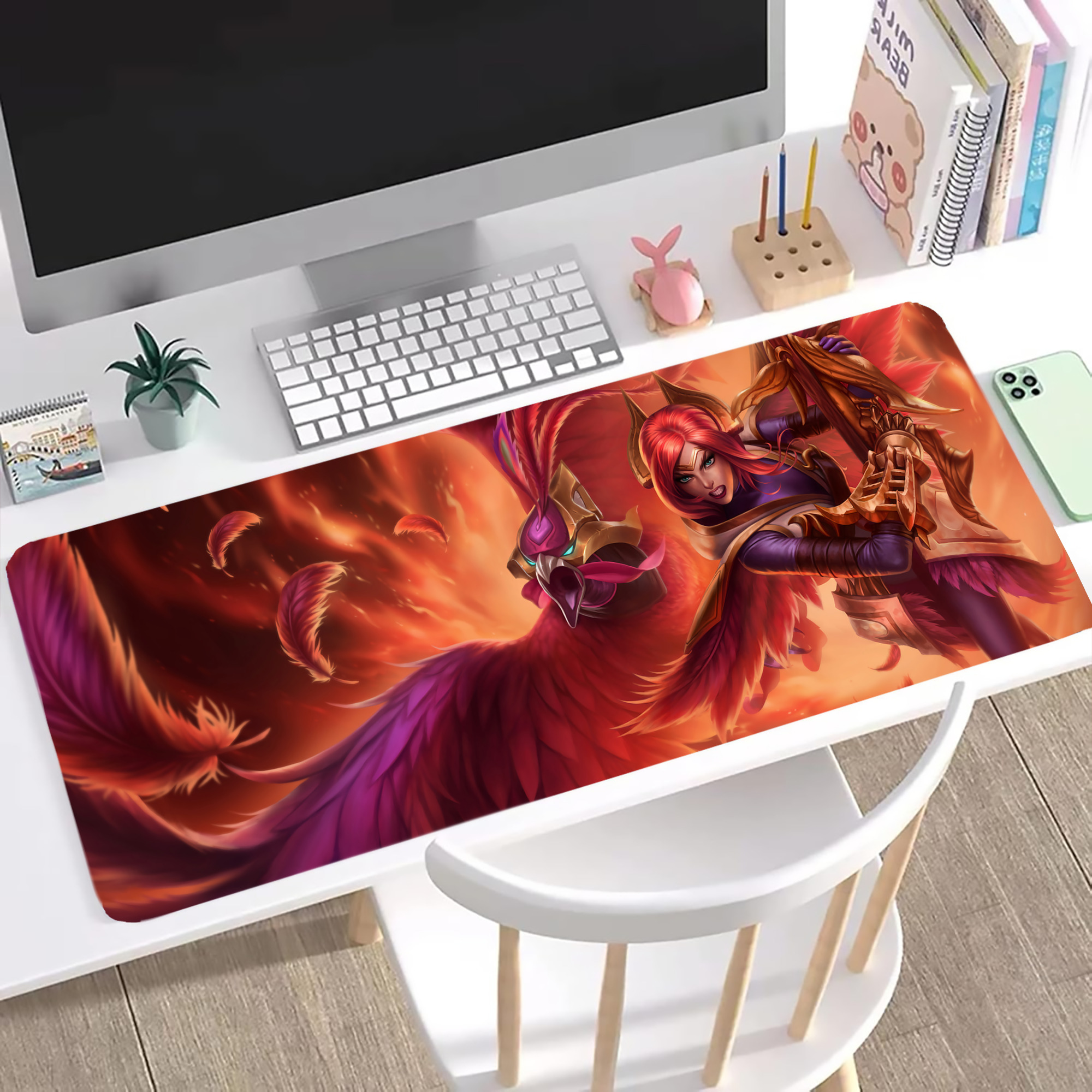 （画像用） リーグ・オブ・レジェンド League of Legends LOL ステッチ加工 大判デスクマット／滑り止めマウスパッド