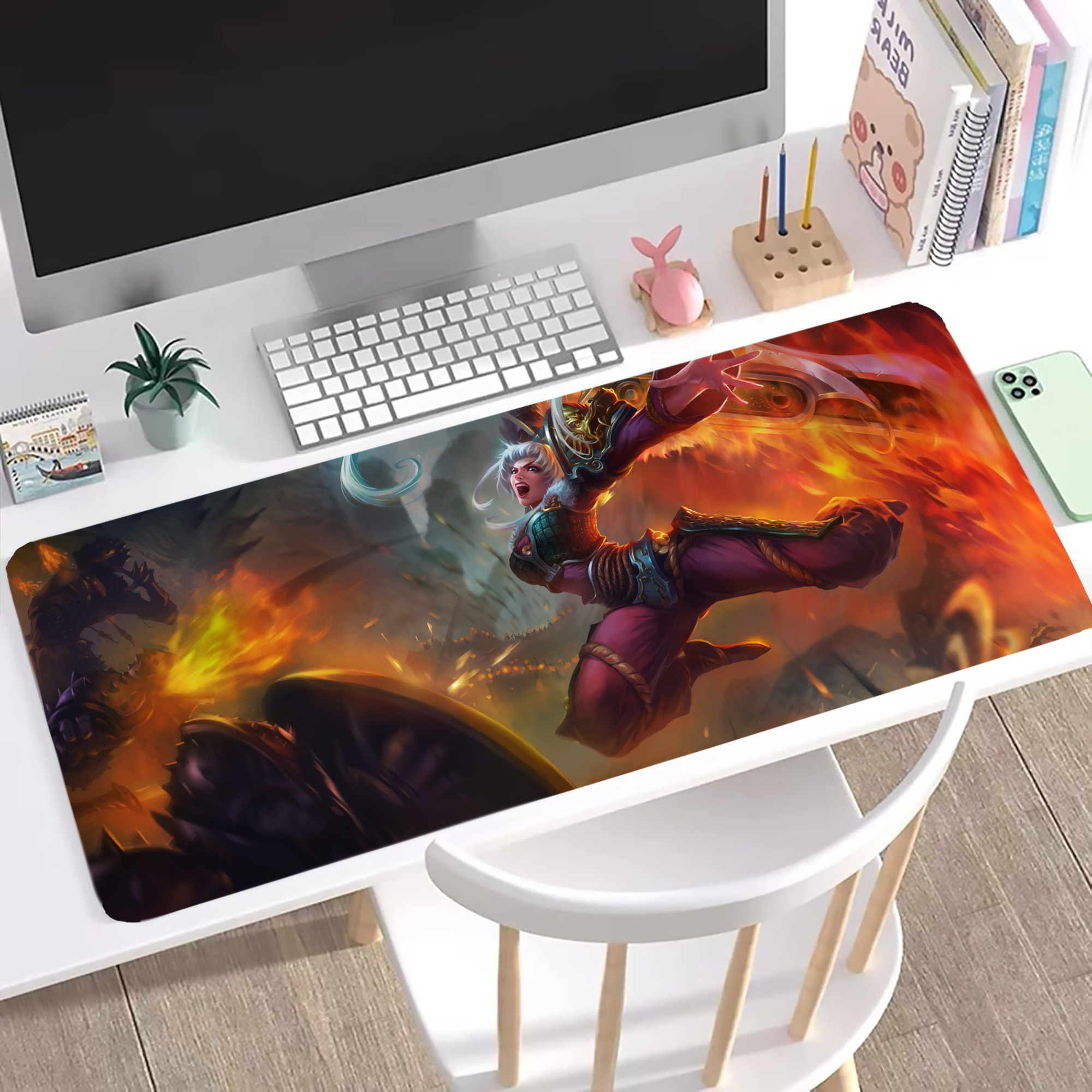 （画像用） リーグ・オブ・レジェンド League of Legends LOL ステッチ加工 大判デスクマット／滑り止めマウスパッド