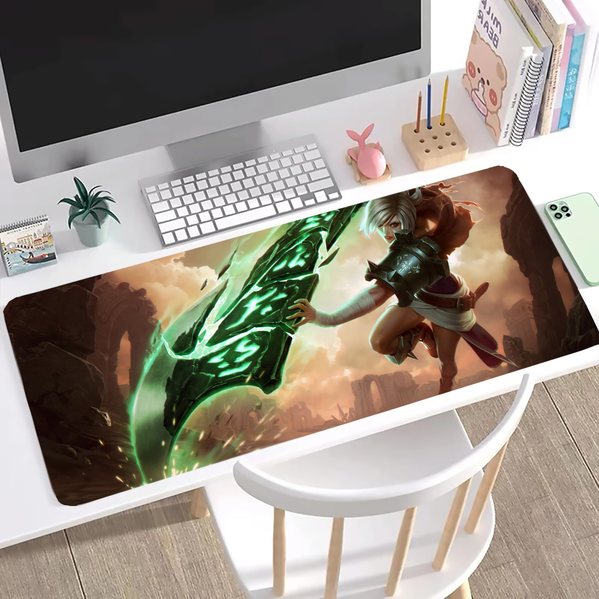 （画像用） リーグ・オブ・レジェンド League of Legends LOL ステッチ加工 大判デスクマット／滑り止めマウスパッド