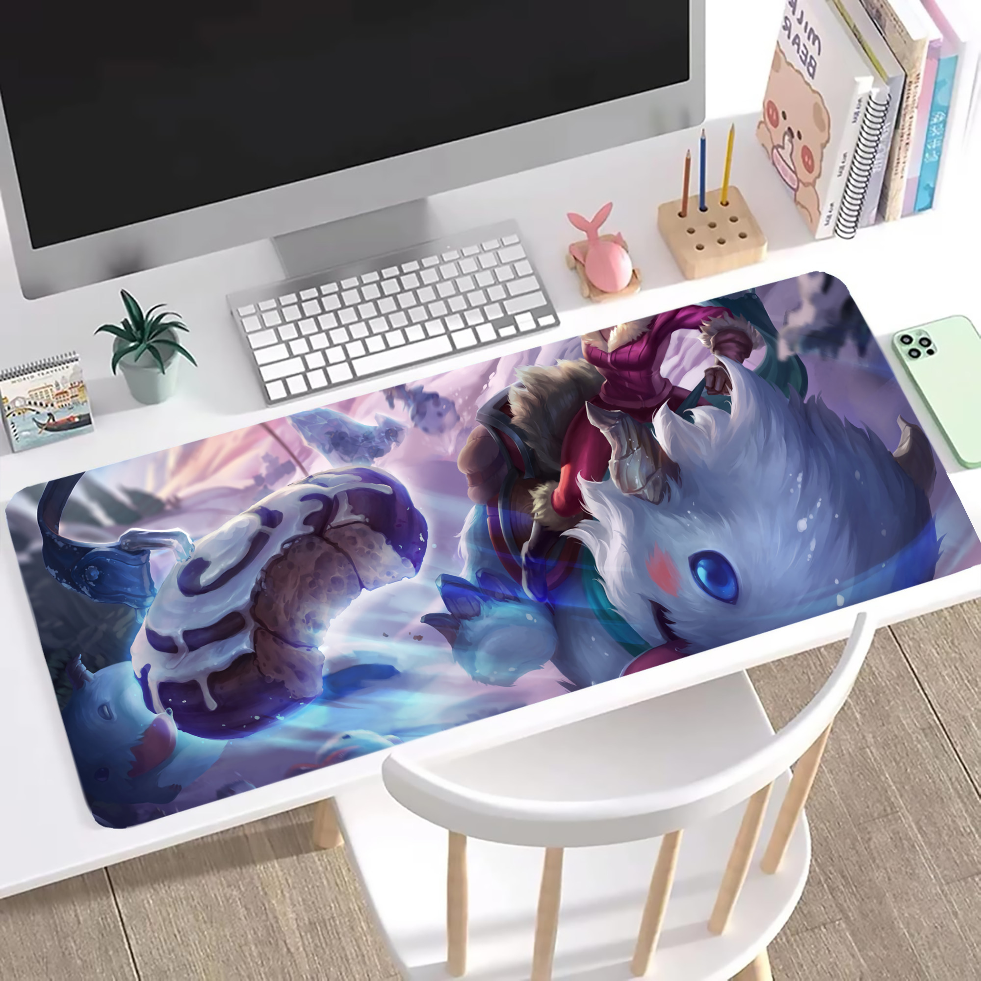 （画像用） リーグ・オブ・レジェンド League of Legends LOL ステッチ加工 大判デスクマット／滑り止めマウスパッド