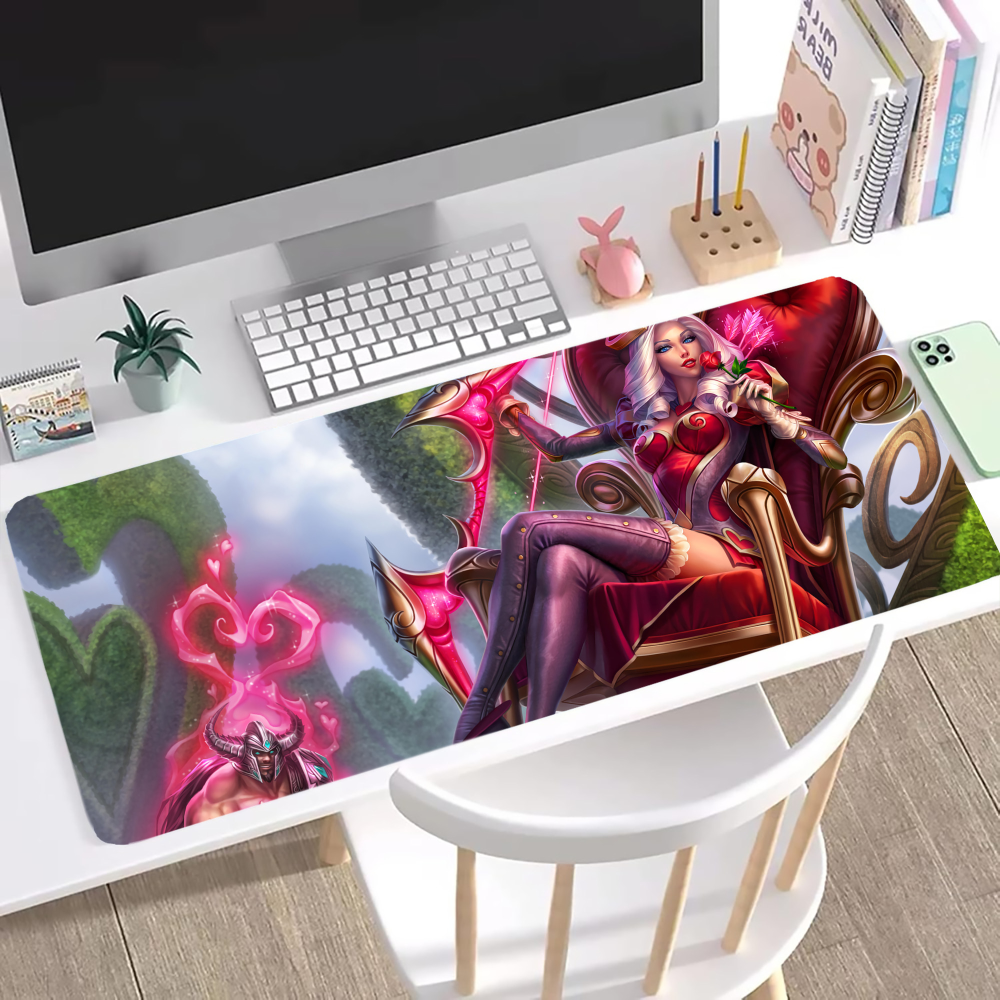 （画像用） リーグ・オブ・レジェンド League of Legends LOL ステッチ加工 大判デスクマット／滑り止めマウスパッド