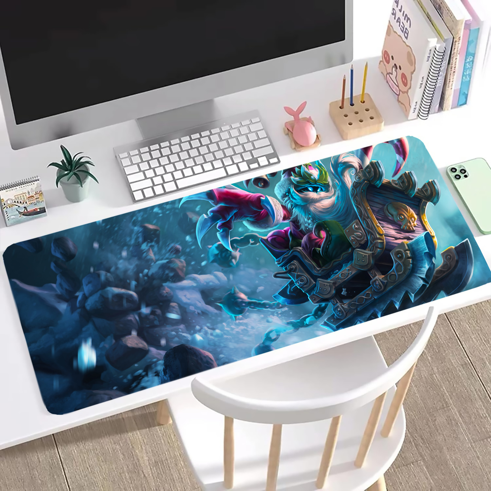 （画像用） リーグ・オブ・レジェンド League of Legends LOL ステッチ加工 大判デスクマット／滑り止めマウスパッド