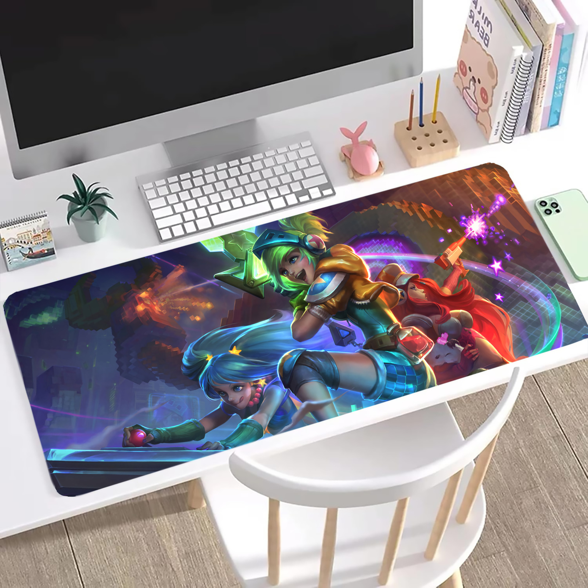 （画像用） リーグ・オブ・レジェンド League of Legends LOL ステッチ加工 大判デスクマット／滑り止めマウスパッド