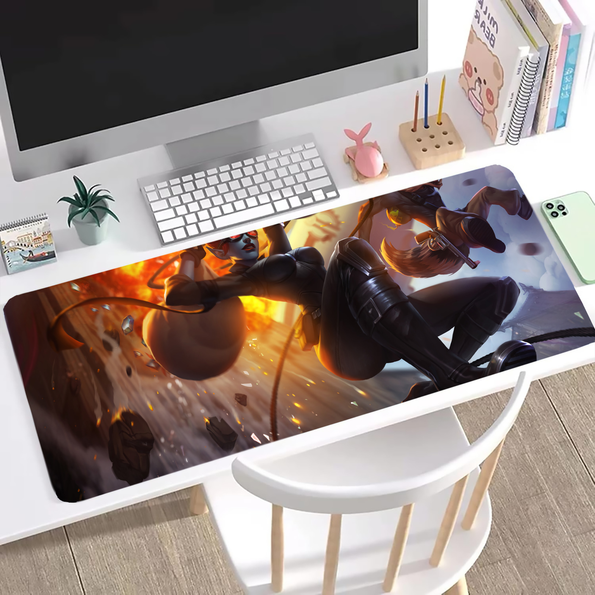 （画像用） リーグ・オブ・レジェンド League of Legends LOL ステッチ加工 大判デスクマット／滑り止めマウスパッド