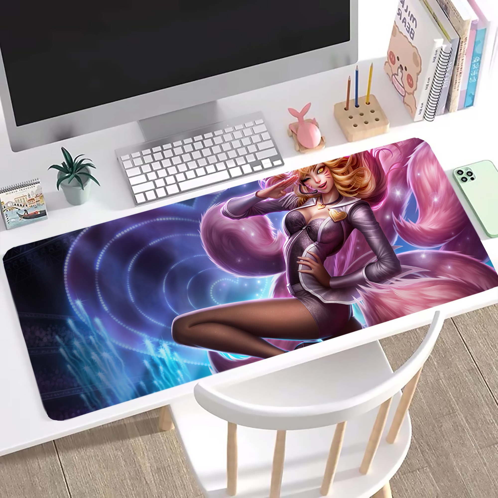 （画像用） リーグ・オブ・レジェンド League of Legends LOL ステッチ加工 大判デスクマット／滑り止めマウスパッド