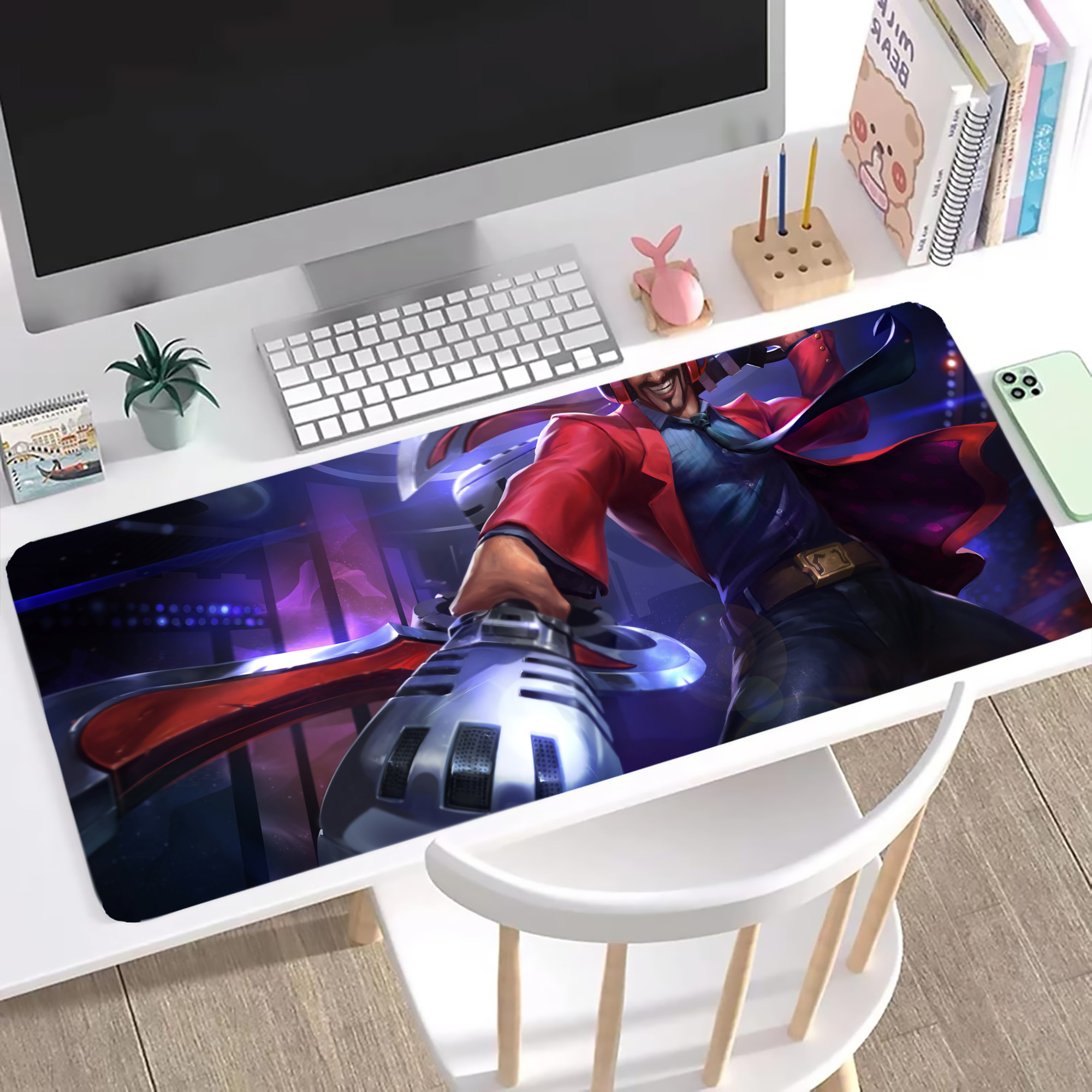 （画像用） リーグ・オブ・レジェンド League of Legends LOL ステッチ加工 大判デスクマット／滑り止めマウスパッド
