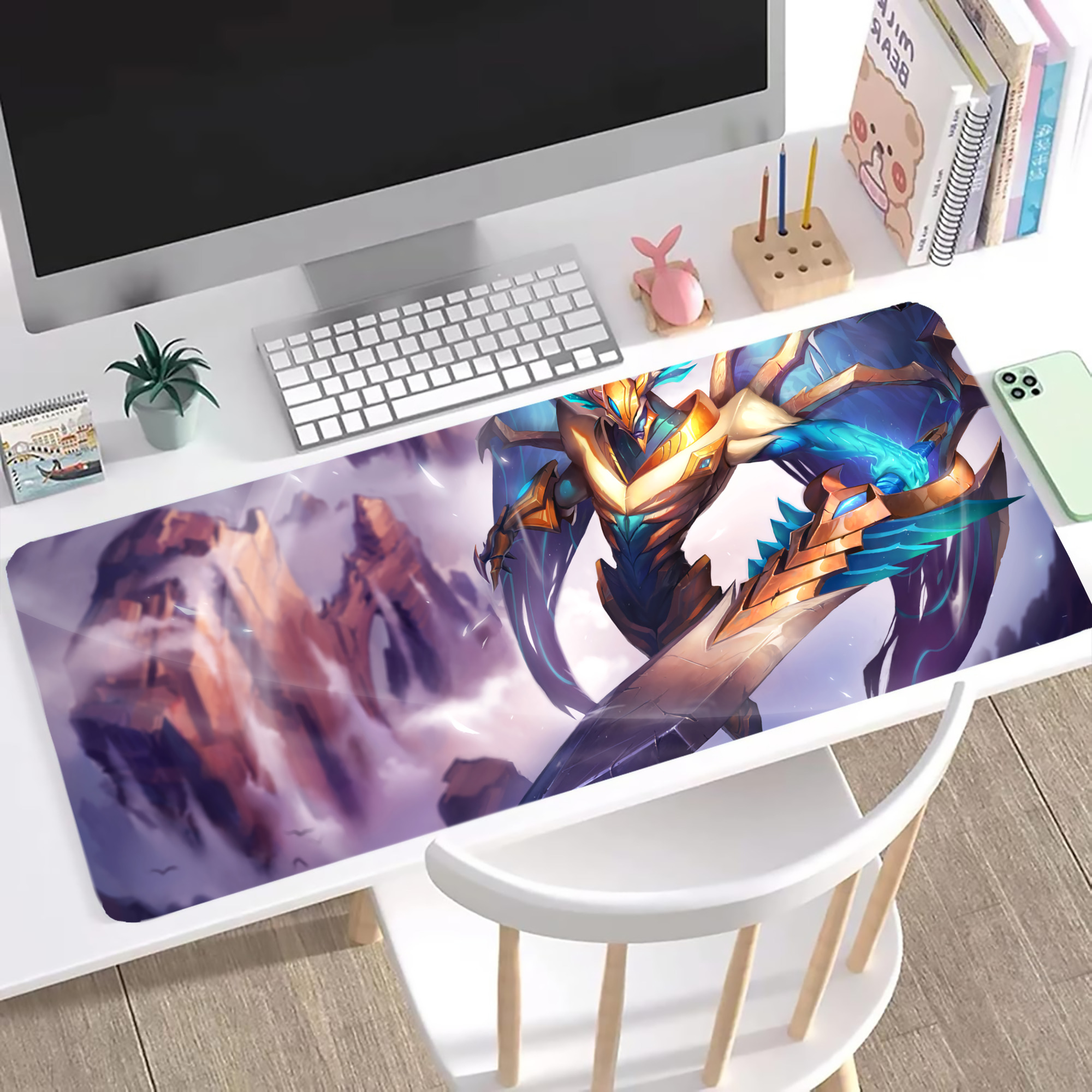 （画像用） リーグ・オブ・レジェンド League of Legends LOL ステッチ加工 大判デスクマット／滑り止めマウスパッド