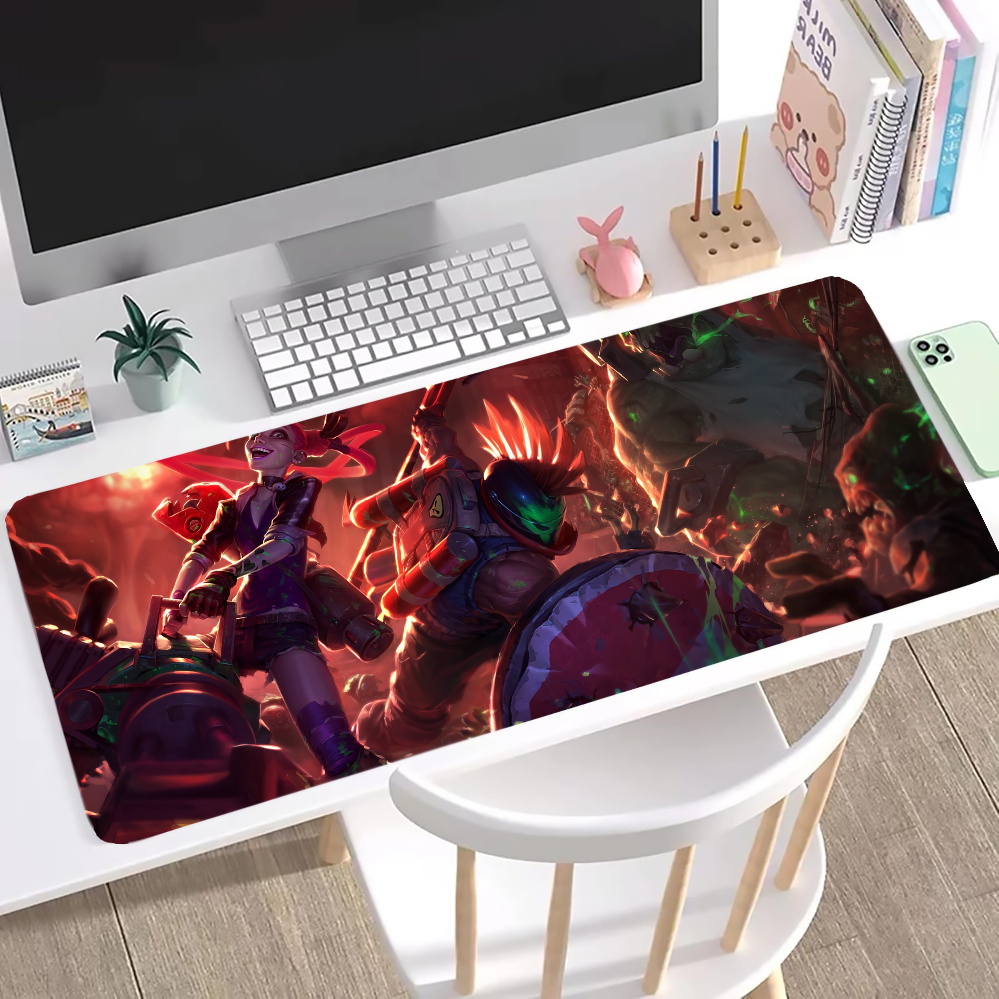 （画像用） リーグ・オブ・レジェンド League of Legends LOL ステッチ加工 大判デスクマット／滑り止めマウスパッド