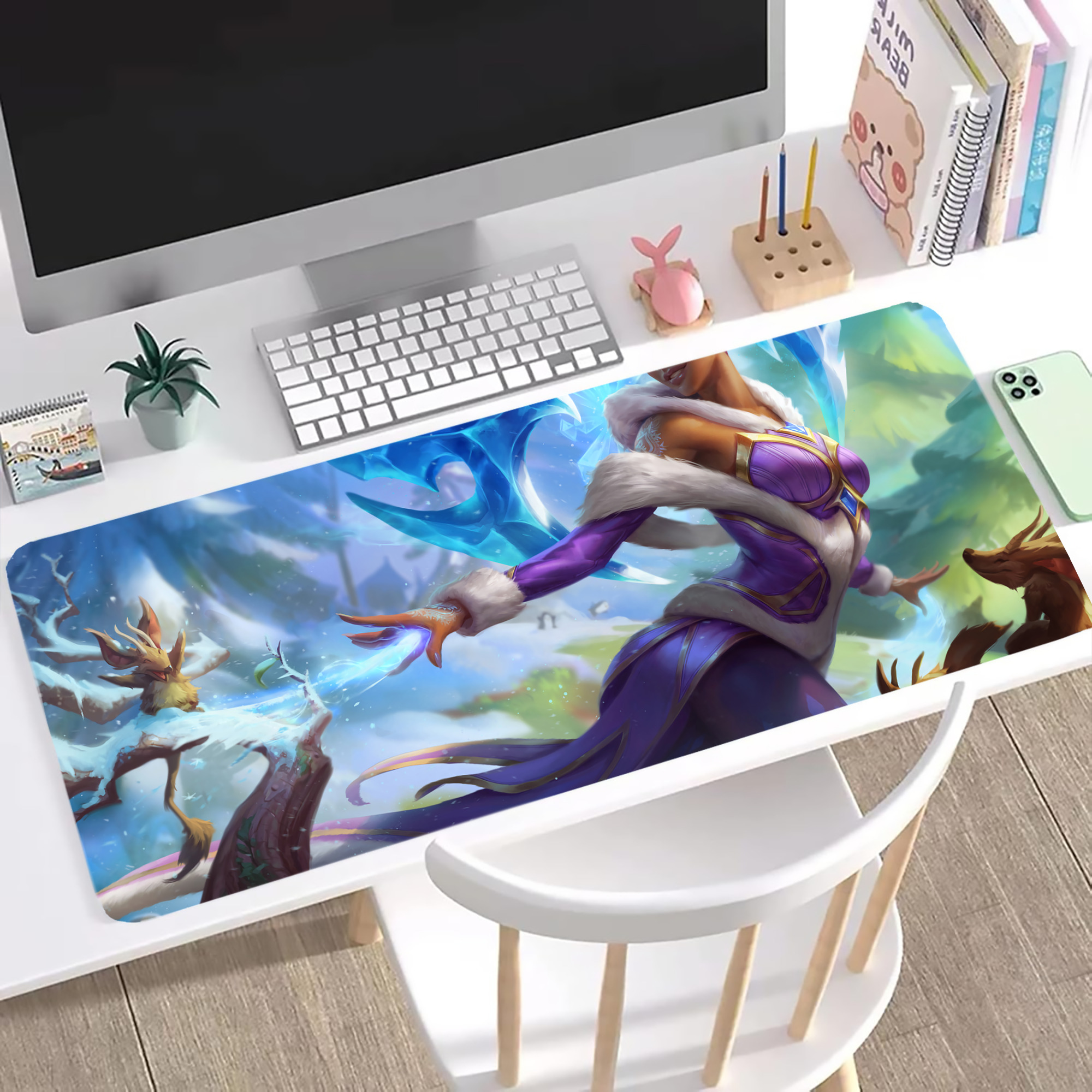 （画像用） リーグ・オブ・レジェンド League of Legends LOL ステッチ加工 大判デスクマット／滑り止めマウスパッド
