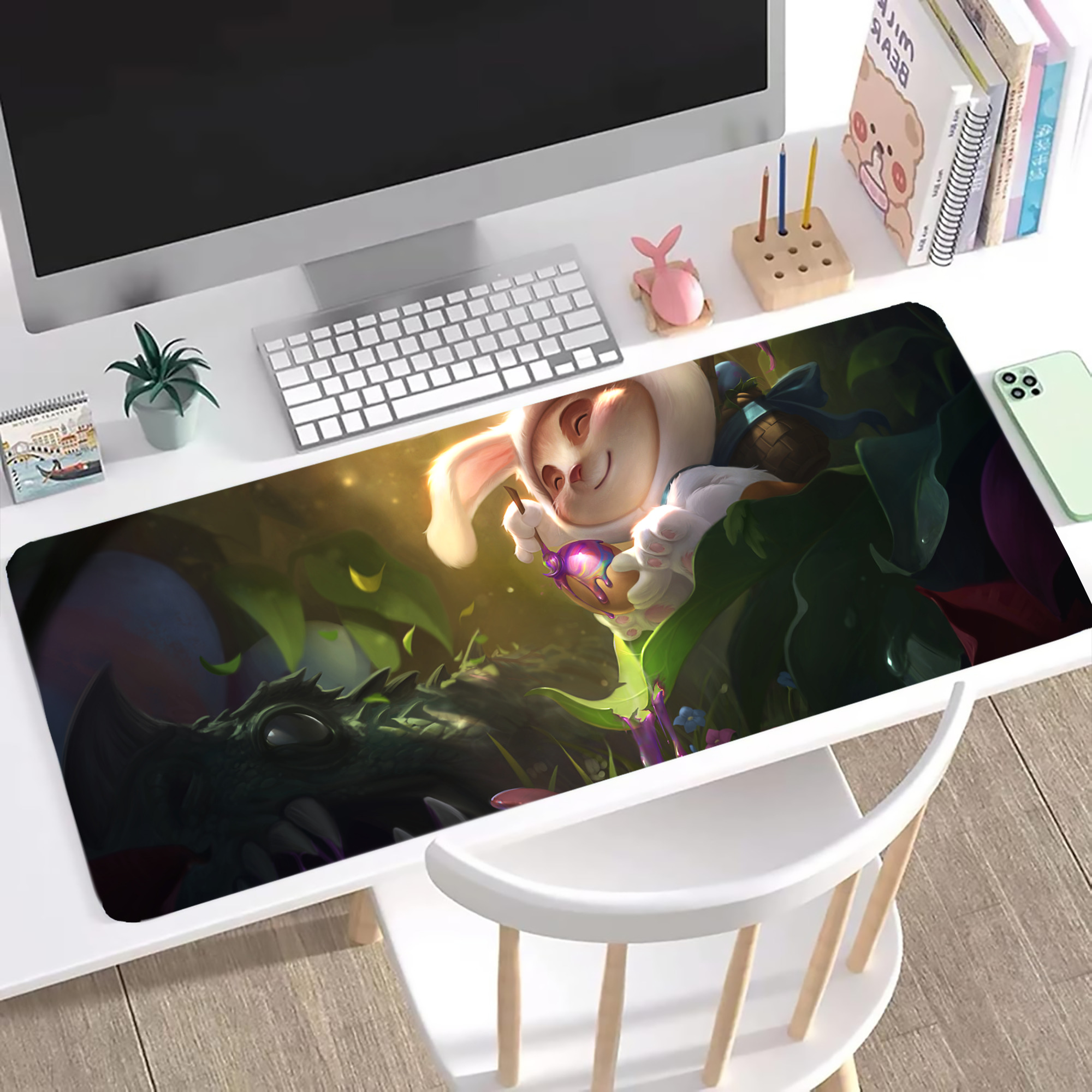 （画像用） リーグ・オブ・レジェンド League of Legends LOL ステッチ加工 大判デスクマット／滑り止めマウスパッド