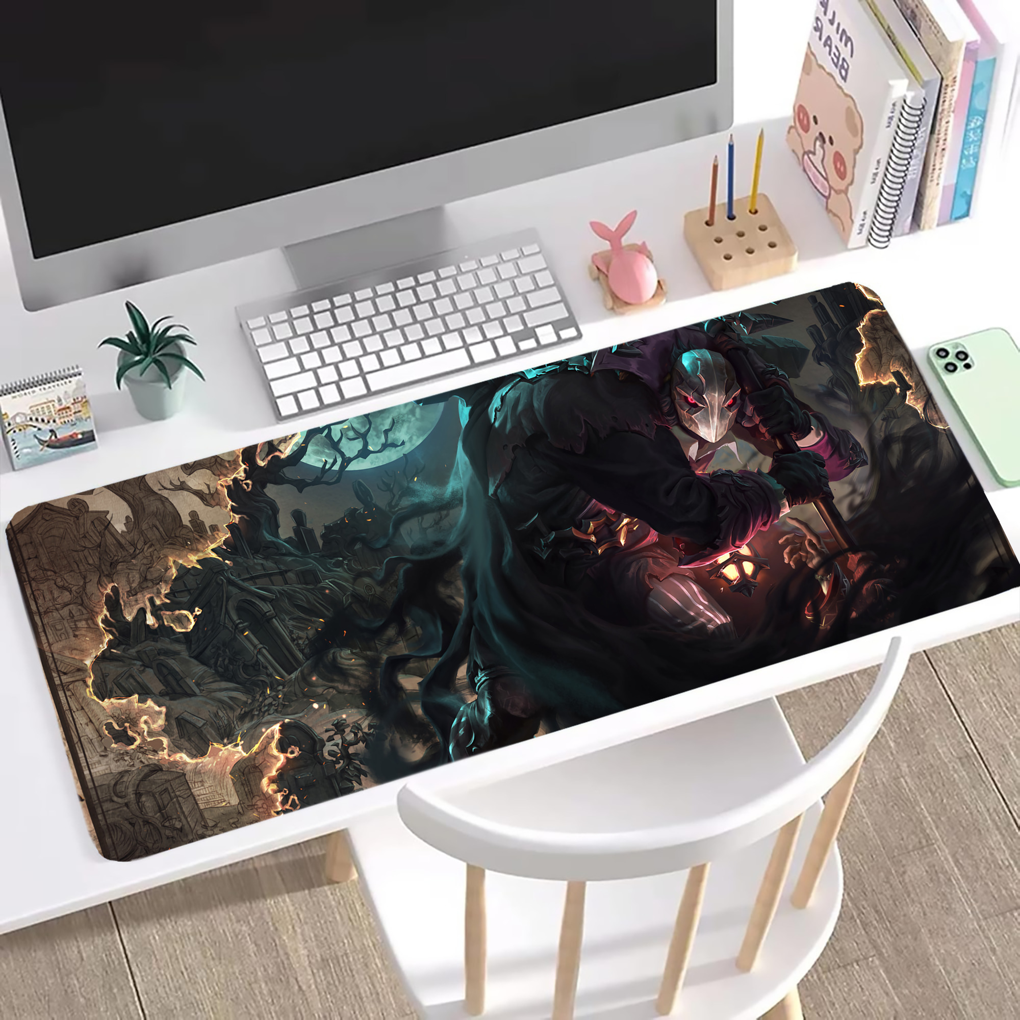 （画像用） リーグ・オブ・レジェンド League of Legends LOL ステッチ加工 大判デスクマット／滑り止めマウスパッド