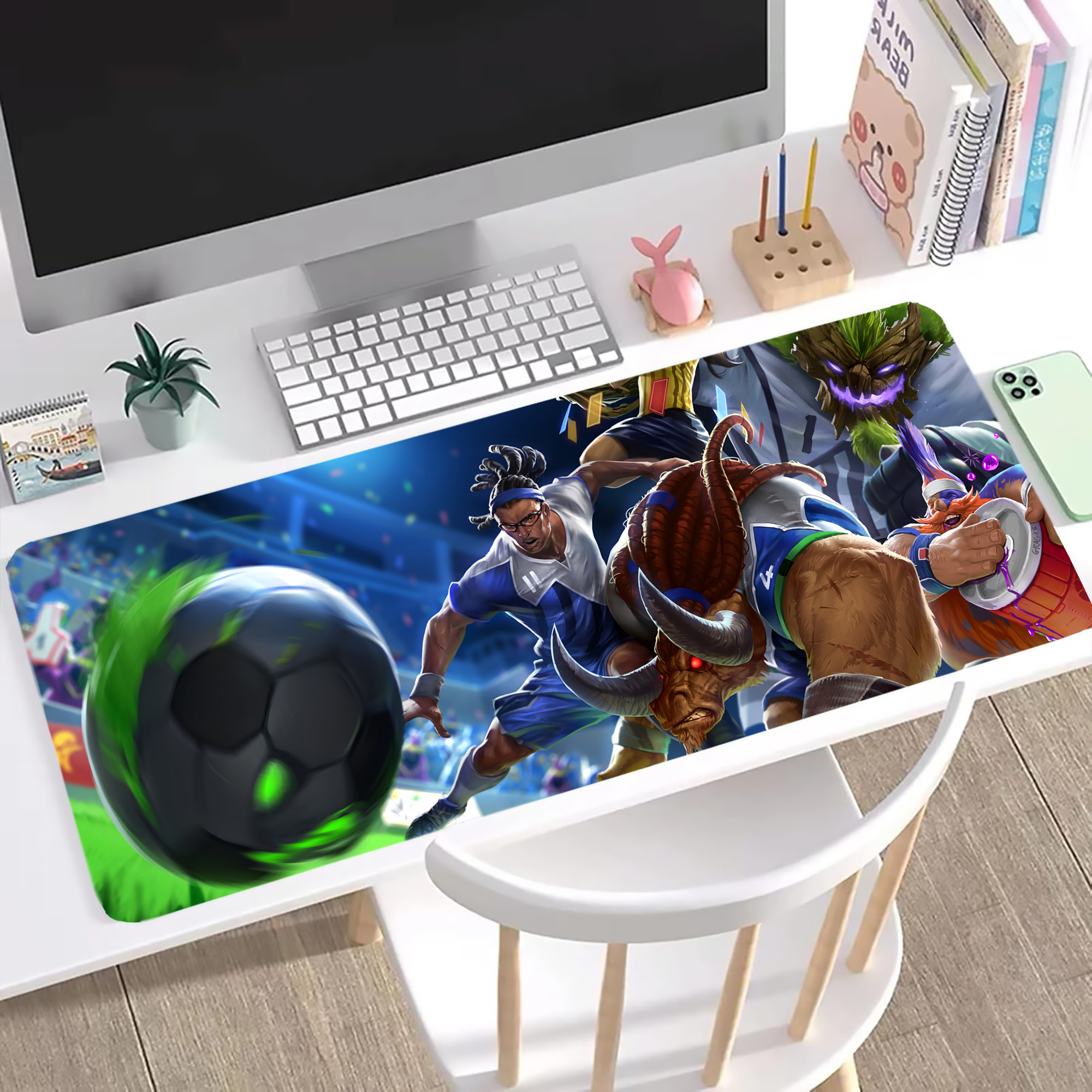（画像用） リーグ・オブ・レジェンド League of Legends LOL ステッチ加工 大判デスクマット／滑り止めマウスパッド
