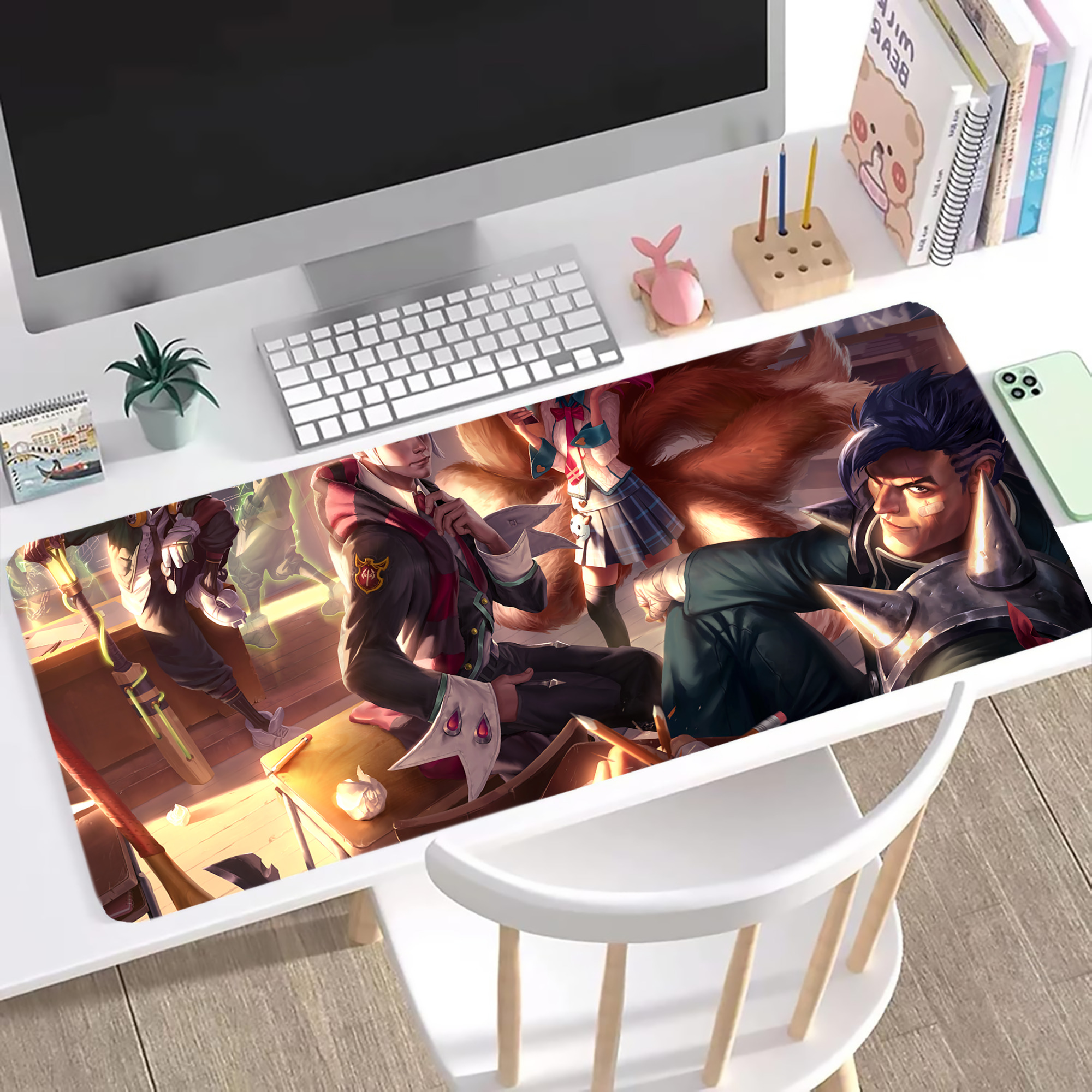 （画像用） リーグ・オブ・レジェンド League of Legends LOL ステッチ加工 大判デスクマット／滑り止めマウスパッド