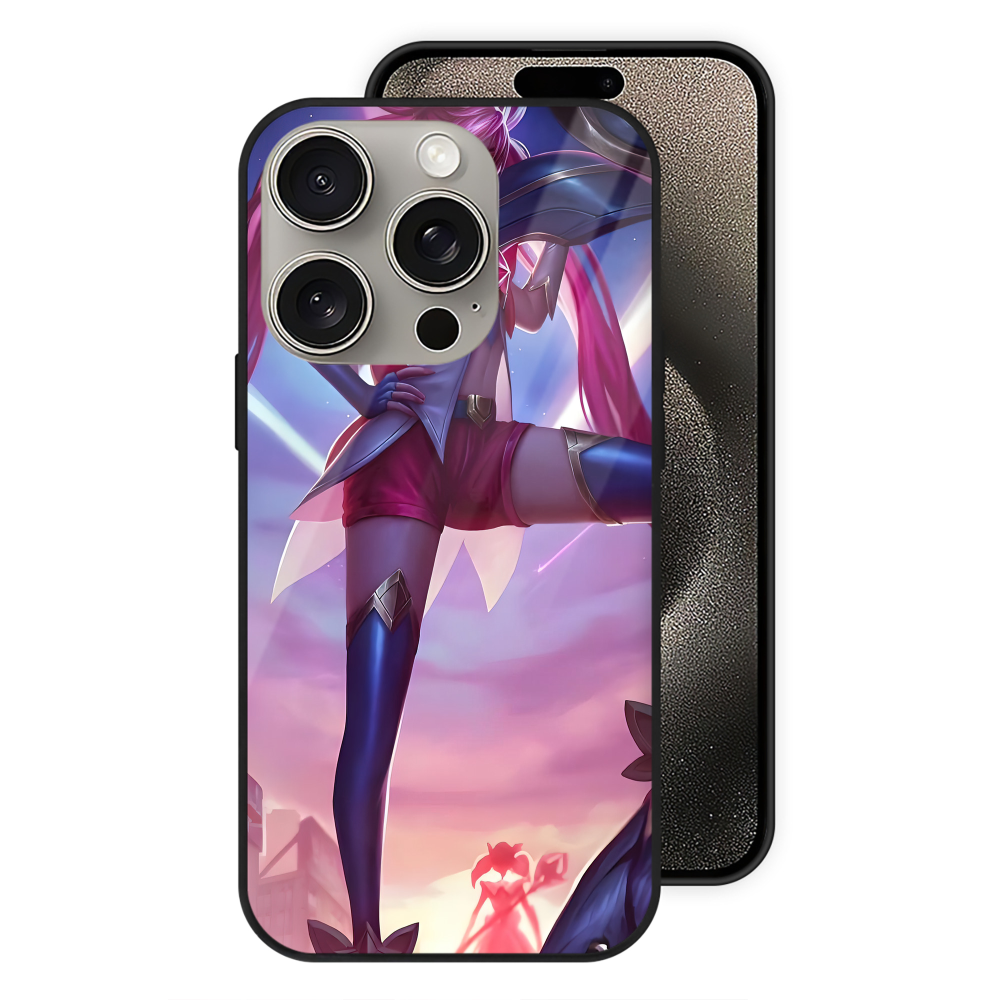 リーグ・オブ・レジェンド League of Legends LOL 【iPhone15Pro対応】スマホケース 耐衝撃＆黄変防止 背面ガラス