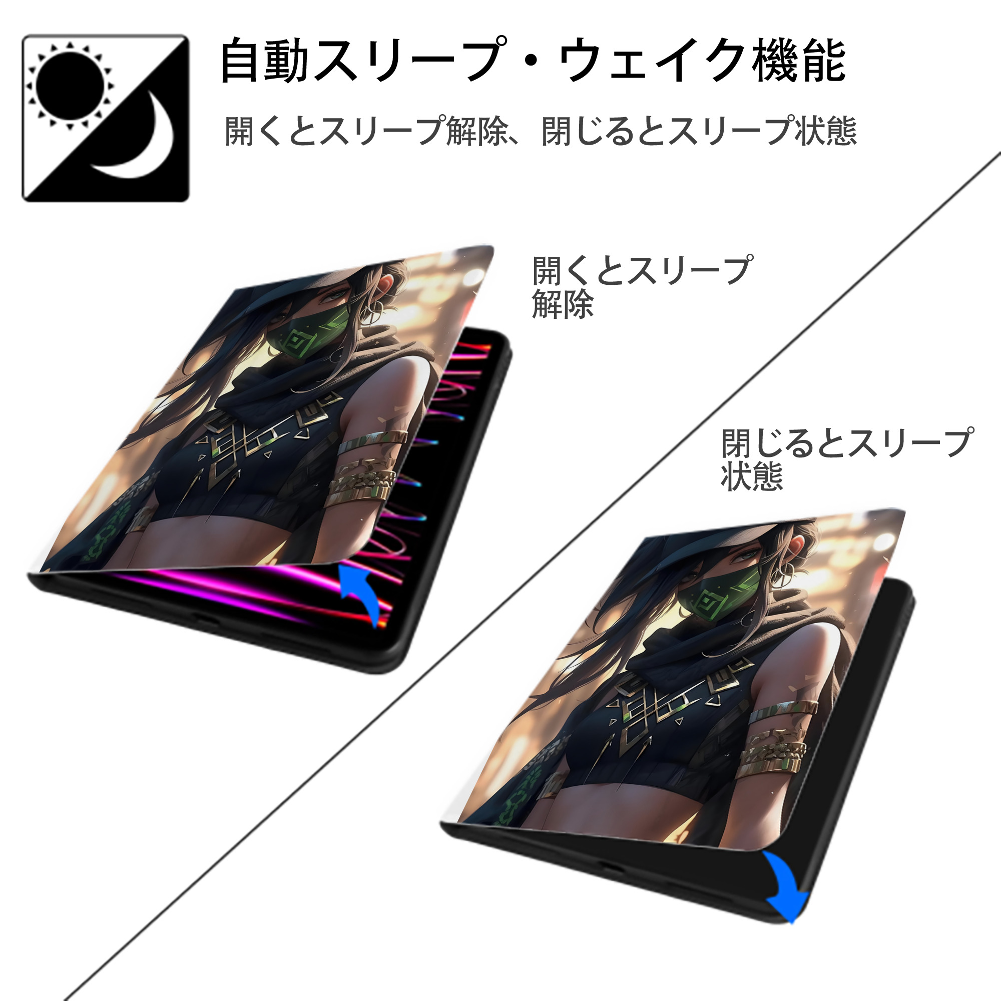リーグ・オブ・レジェンド League of Legends LOL IPad ケース ペン収納付き 三つ折りスタンド PUレザー×シリコン 対応機種9.5/10.5/10.9インチ