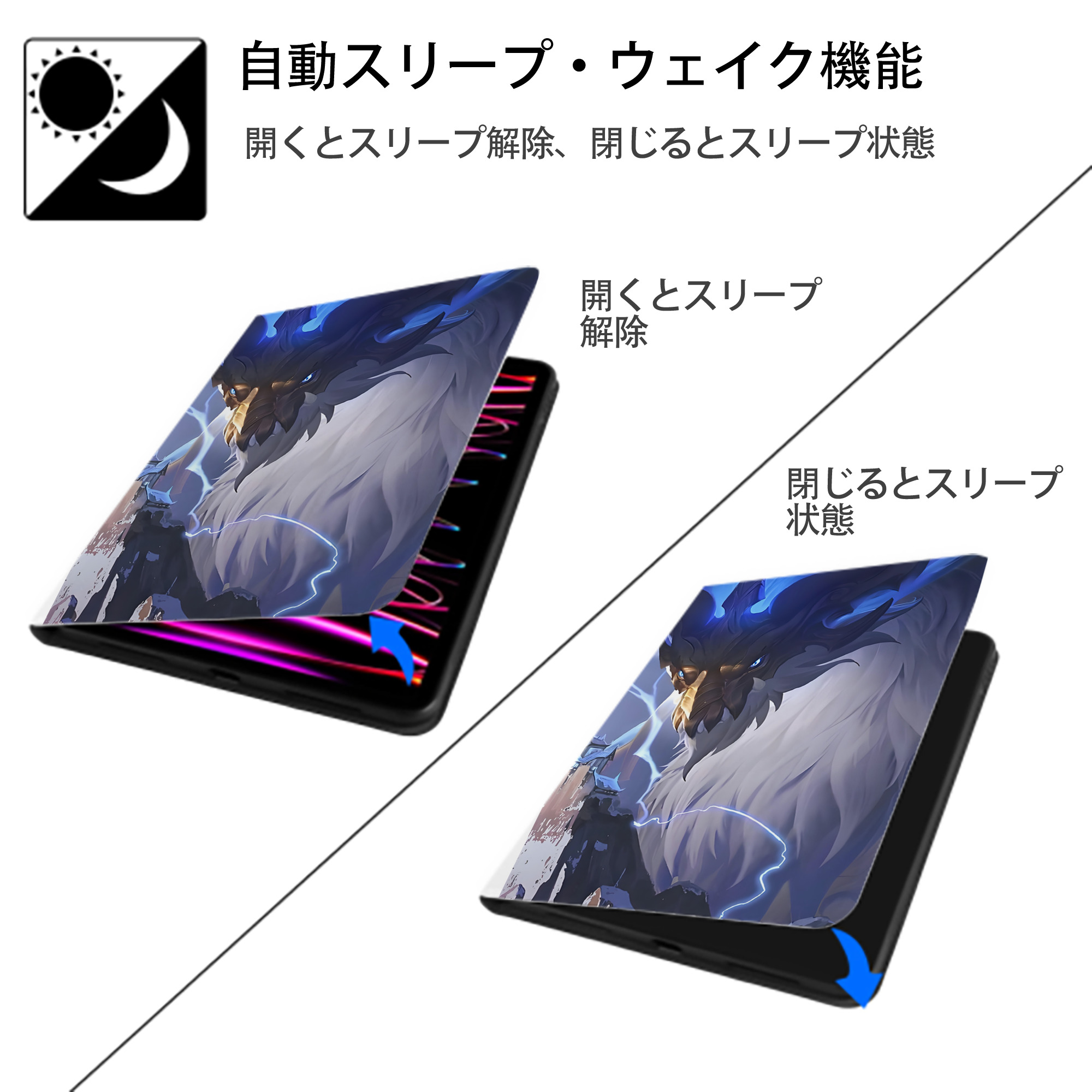 リーグ・オブ・レジェンド League of Legends LOL IPad ケース ペン収納付き 三つ折りスタンド PUレザー×シリコン 対応機種9.5/10.5/10.9インチ