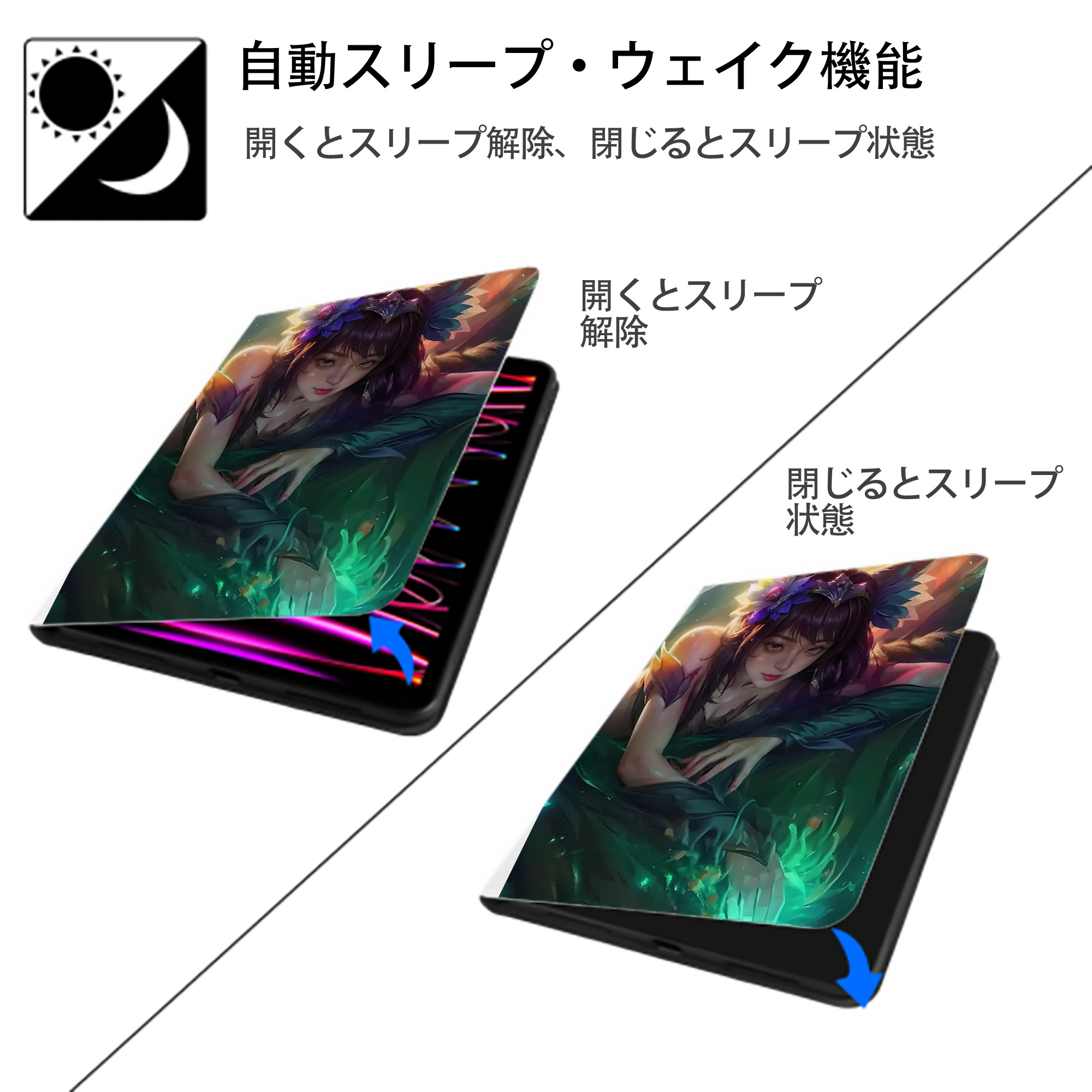 リーグ・オブ・レジェンド League of Legends LOL IPad ケース ペン収納付き 三つ折りスタンド PUレザー×シリコン 対応機種9.5/10.5/10.9インチ