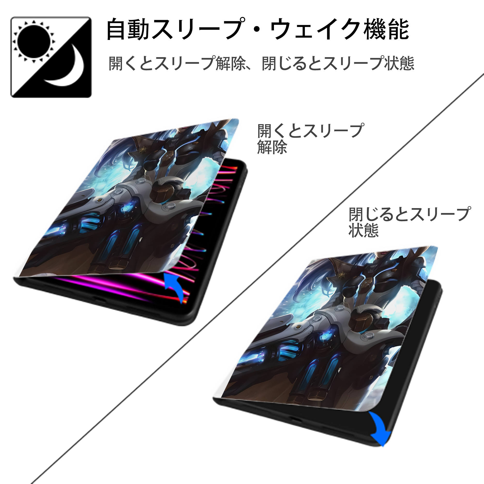 リーグ・オブ・レジェンド League of Legends LOL IPad ケース ペン収納付き 三つ折りスタンド PUレザー×シリコン 対応機種9.5/10.5/10.9インチ