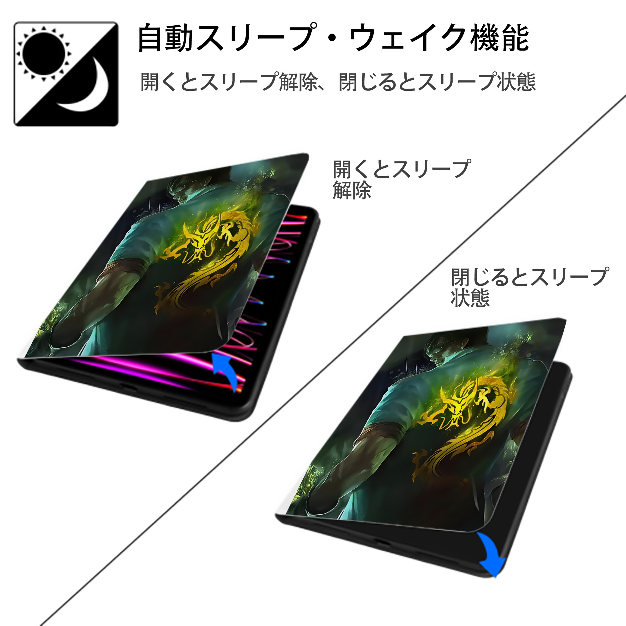 リーグ・オブ・レジェンド League of Legends LOL IPad ケース ペン収納付き 三つ折りスタンド PUレザー×シリコン 対応機種9.5/10.5/10.9インチ
