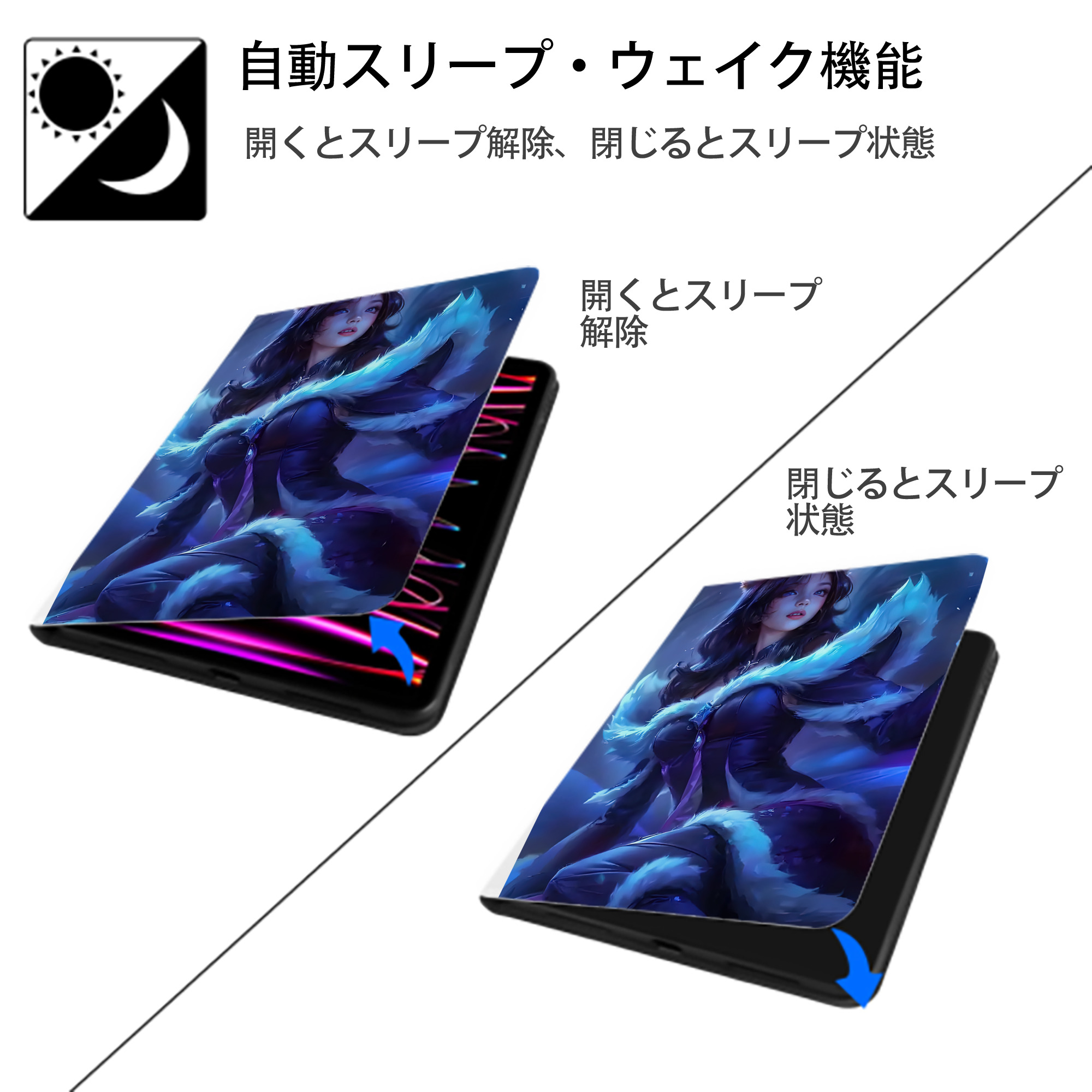リーグ・オブ・レジェンド League of Legends LOL IPad ケース ペン収納付き 三つ折りスタンド PUレザー×シリコン 対応機種9.5/10.5/10.9インチ