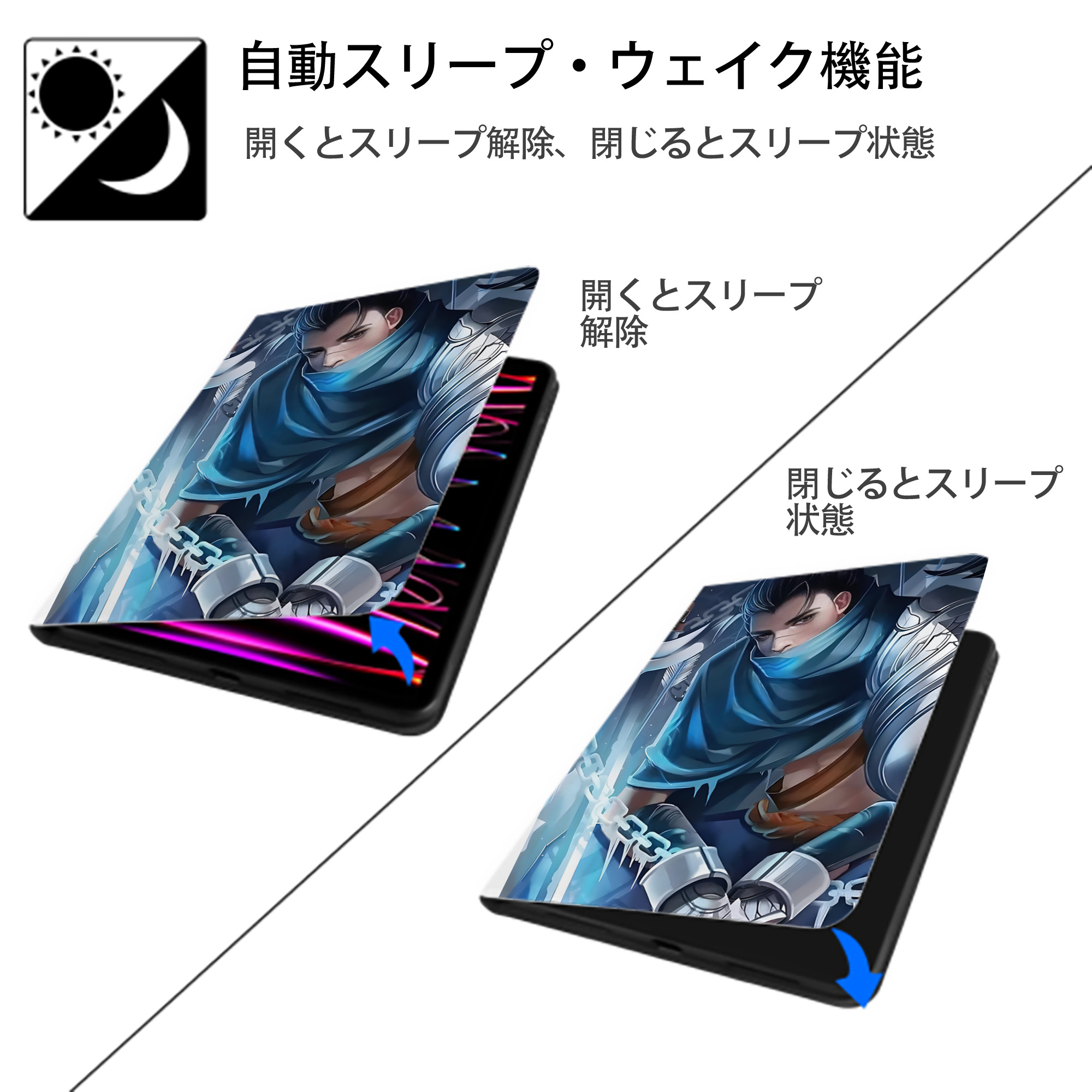 リーグ・オブ・レジェンド League of Legends LOL IPad ケース ペン収納付き 三つ折りスタンド PUレザー×シリコン 対応機種9.5/10.5/10.9インチ