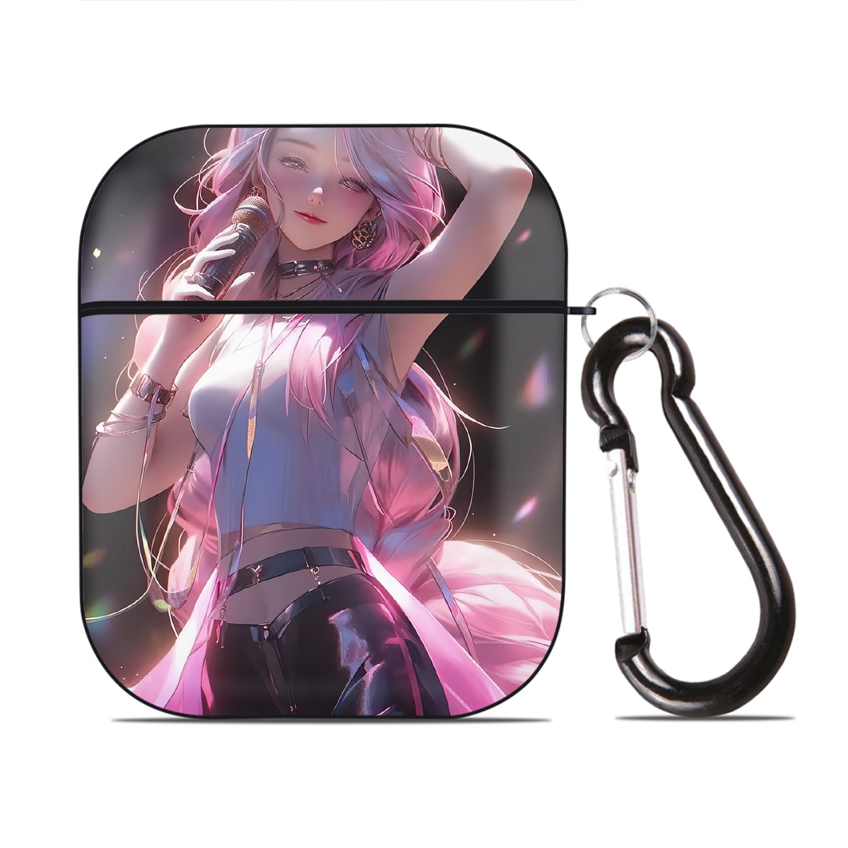（画像用） リーグ・オブ・レジェンド League of Legends LOL AirPods 第2世代保護ケース ハードシェル ブラック 耐衝撃・防指紋・カラビナ付き