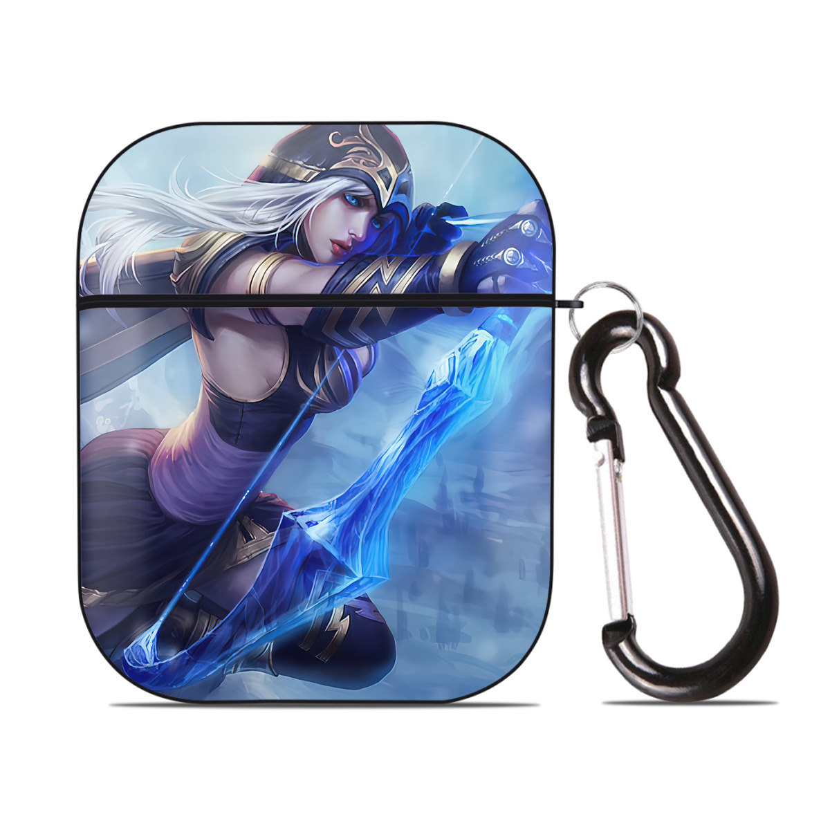 （画像用） リーグ・オブ・レジェンド League of Legends LOL AirPods 第2世代保護ケース ハードシェル ブラック 耐衝撃・防指紋・カラビナ付き