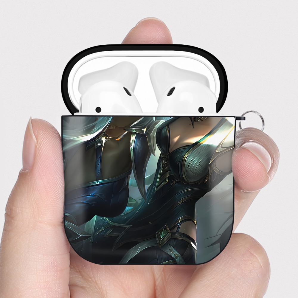 （画像用） リーグ・オブ・レジェンド League of Legends LOL AirPods 第2世代保護ケース ハードシェル ブラック 耐衝撃・防指紋・カラビナ付き