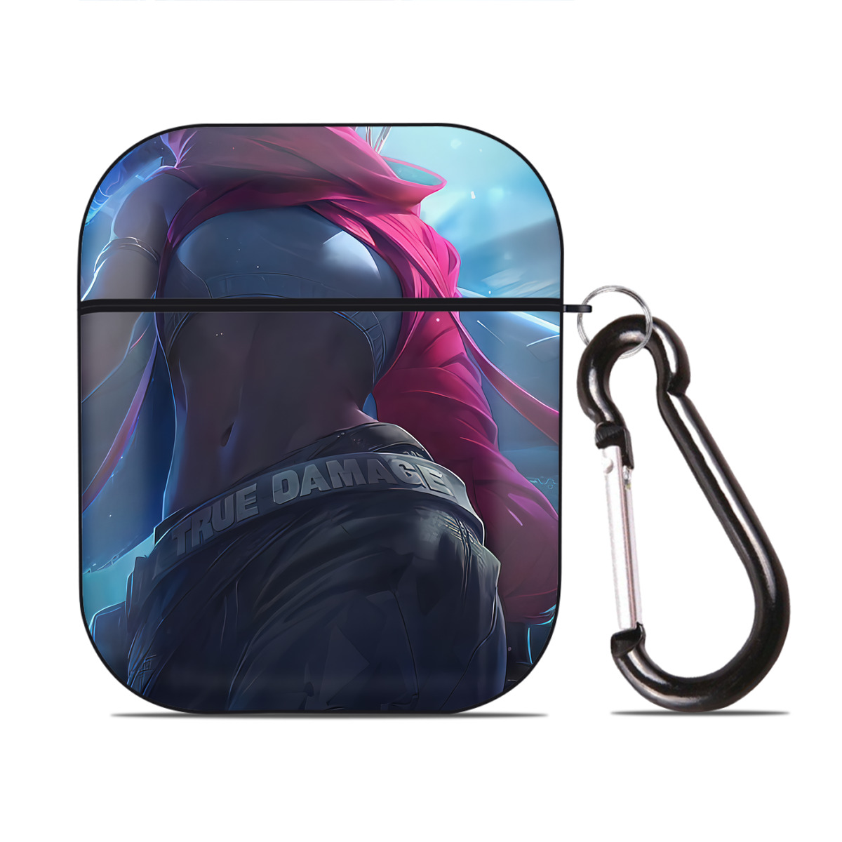 （画像用） リーグ・オブ・レジェンド League of Legends LOL AirPods 第2世代保護ケース ハードシェル ブラック 耐衝撃・防指紋・カラビナ付き