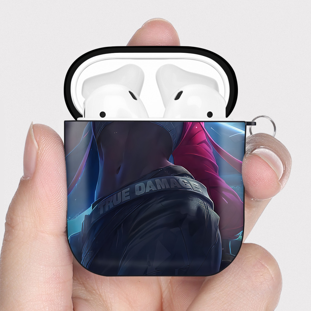 （画像用） リーグ・オブ・レジェンド League of Legends LOL AirPods 第2世代保護ケース ハードシェル ブラック 耐衝撃・防指紋・カラビナ付き