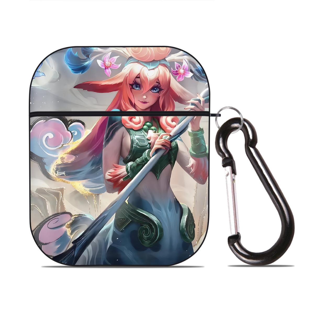 （画像用） リーグ・オブ・レジェンド League of Legends LOL AirPods 第2世代保護ケース ハードシェル ブラック 耐衝撃・防指紋・カラビナ付き