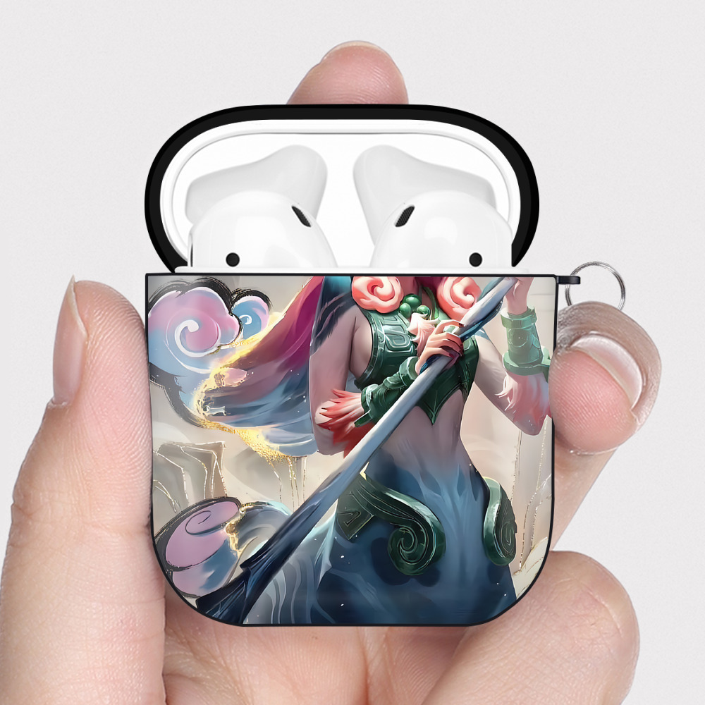 （画像用） リーグ・オブ・レジェンド League of Legends LOL AirPods 第2世代保護ケース ハードシェル ブラック 耐衝撃・防指紋・カラビナ付き