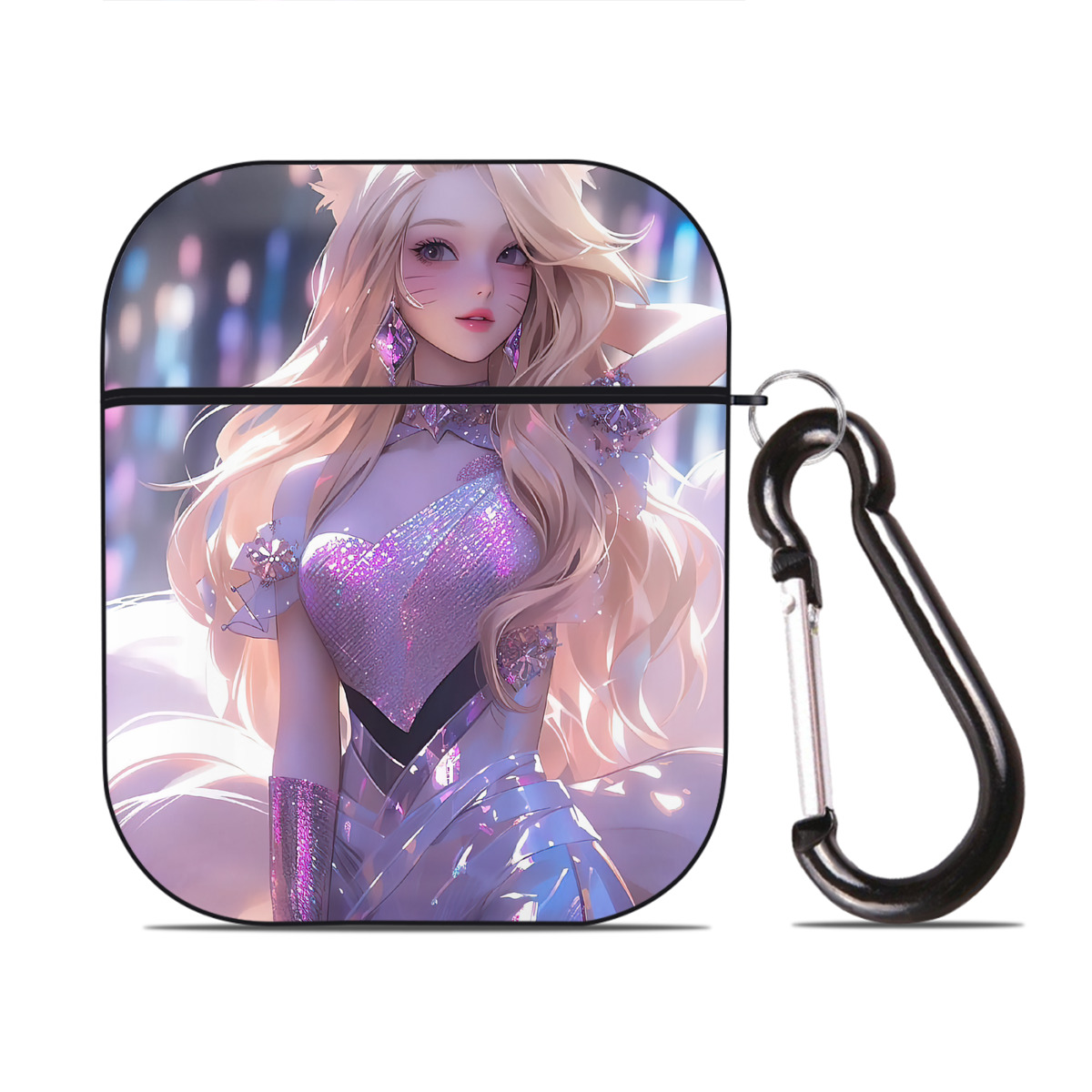 （画像用） リーグ・オブ・レジェンド League of Legends LOL AirPods 第2世代保護ケース ハードシェル ブラック 耐衝撃・防指紋・カラビナ付き