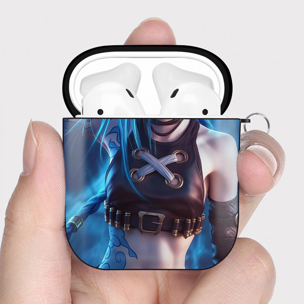 （画像用） リーグ・オブ・レジェンド League of Legends LOL AirPods 第2世代保護ケース ハードシェル ブラック 耐衝撃・防指紋・カラビナ付き