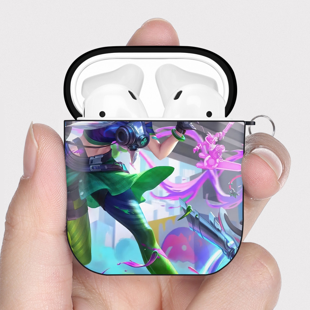 （画像用） リーグ・オブ・レジェンド League of Legends LOL AirPods 第2世代保護ケース ハードシェル ブラック 耐衝撃・防指紋・カラビナ付き