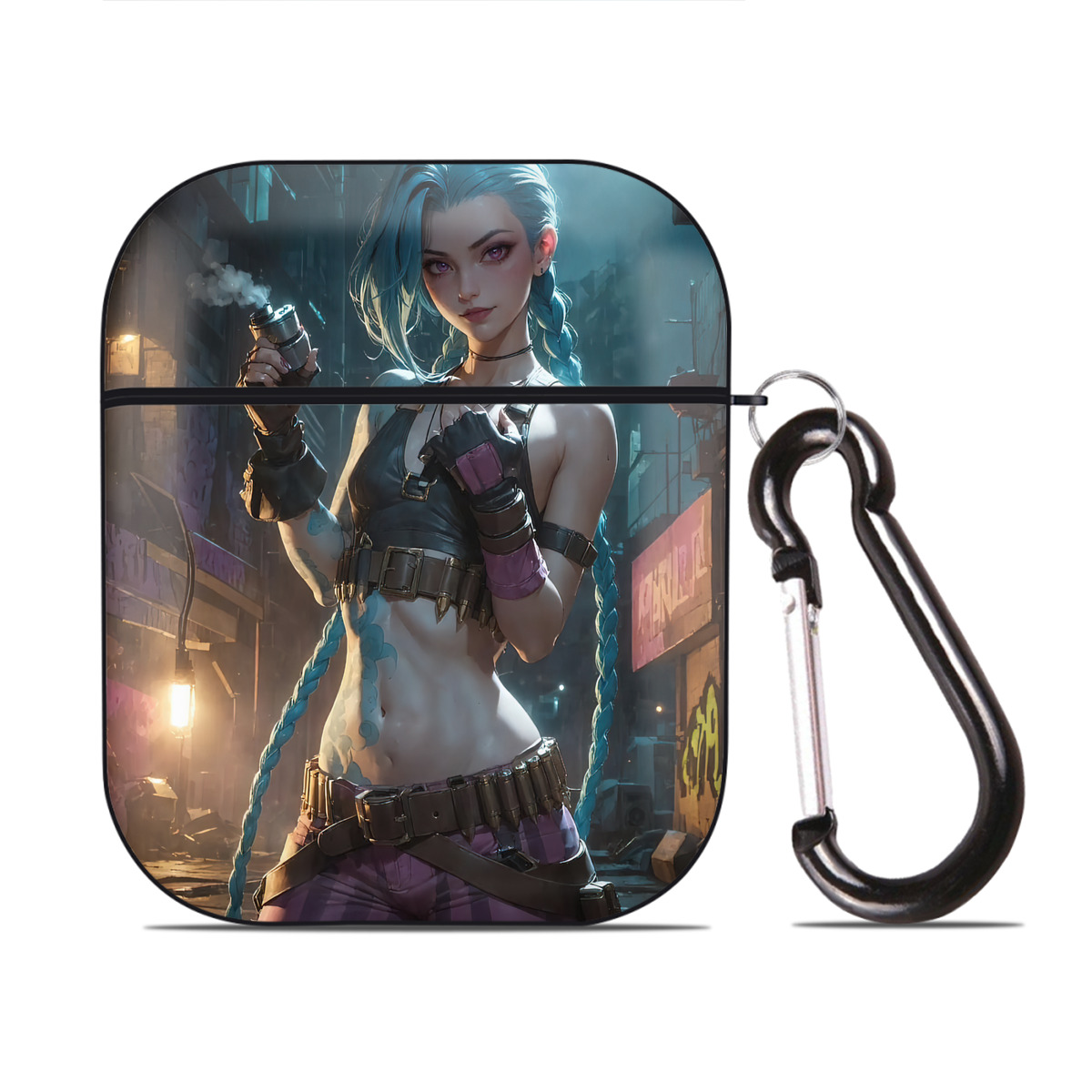 （画像用） リーグ・オブ・レジェンド League of Legends LOL AirPods 第2世代保護ケース ハードシェル ブラック 耐衝撃・防指紋・カラビナ付き