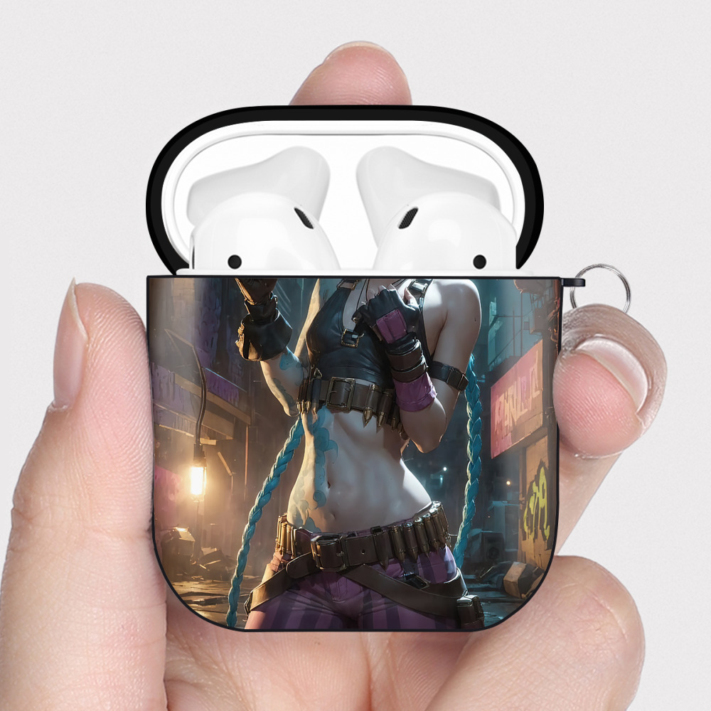 （画像用） リーグ・オブ・レジェンド League of Legends LOL AirPods 第2世代保護ケース ハードシェル ブラック 耐衝撃・防指紋・カラビナ付き