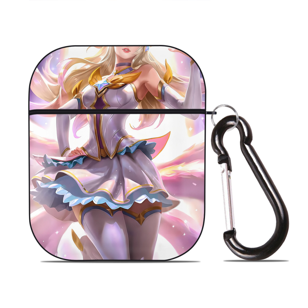 （画像用） リーグ・オブ・レジェンド League of Legends LOL AirPods 第2世代保護ケース ハードシェル ブラック 耐衝撃・防指紋・カラビナ付き