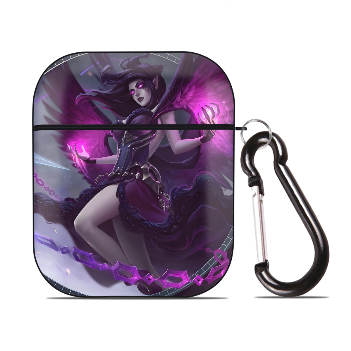 （画像用） リーグ・オブ・レジェンド League of Legends LOL AirPods 第2世代保護ケース ハードシェル ブラック 耐衝撃・防指紋・カラビナ付き