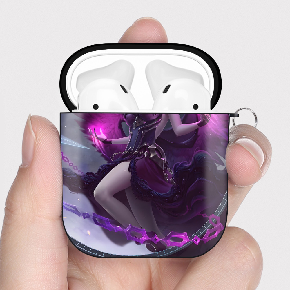 （画像用） リーグ・オブ・レジェンド League of Legends LOL AirPods 第2世代保護ケース ハードシェル ブラック 耐衝撃・防指紋・カラビナ付き