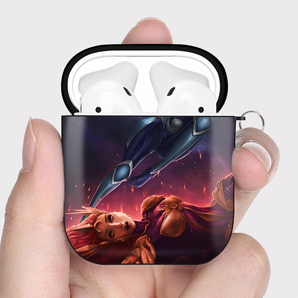 リーグ・オブ・レジェンド League of Legends LOL AirPods 第2世代保護ケース ハードシェル ブラック 耐衝撃・防指紋・カラビナ付き