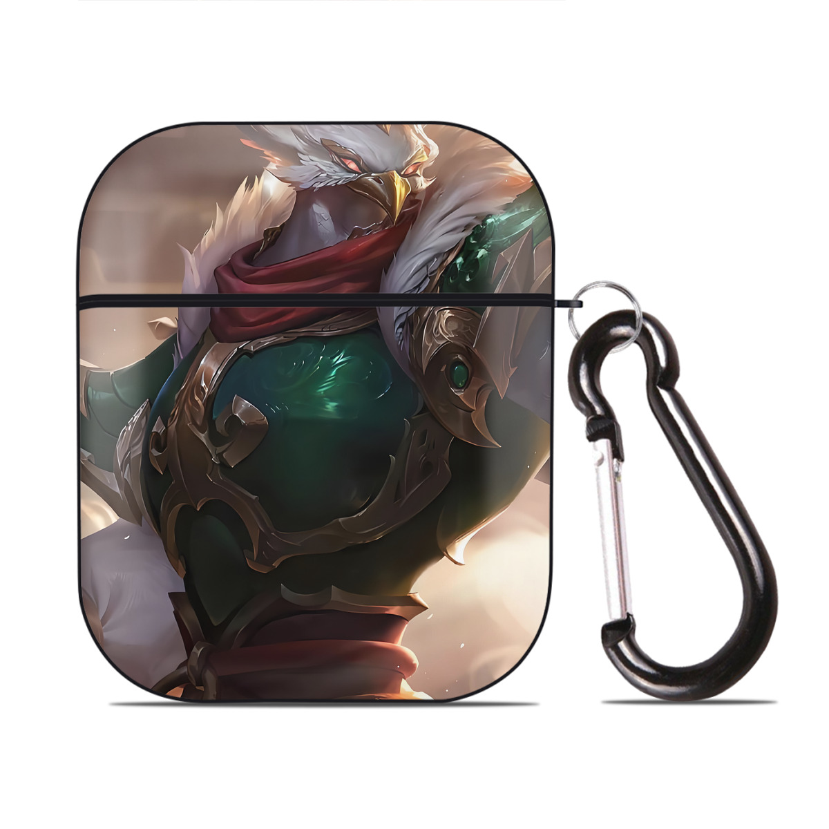 （画像用） リーグ・オブ・レジェンド League of Legends LOL AirPods 第2世代保護ケース ハードシェル ブラック 耐衝撃・防指紋・カラビナ付き