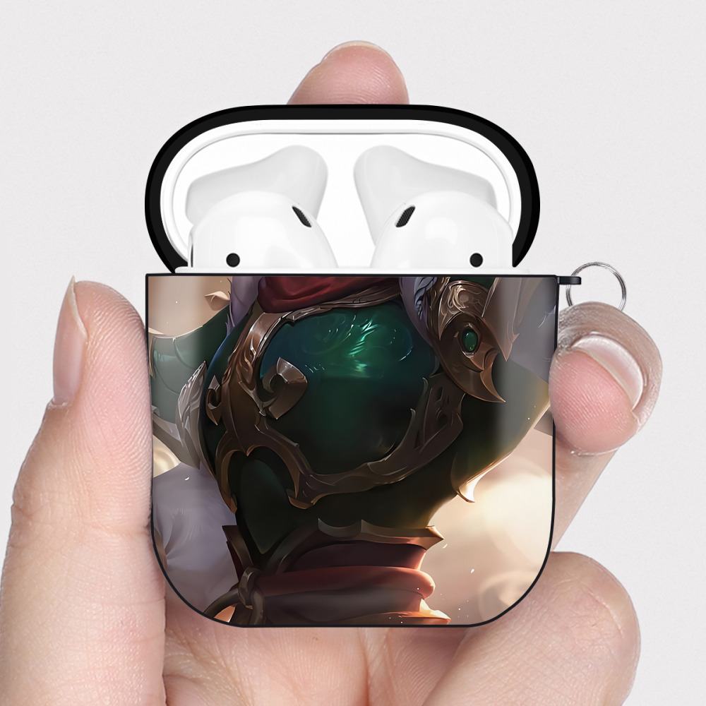 （画像用） リーグ・オブ・レジェンド League of Legends LOL AirPods 第2世代保護ケース ハードシェル ブラック 耐衝撃・防指紋・カラビナ付き