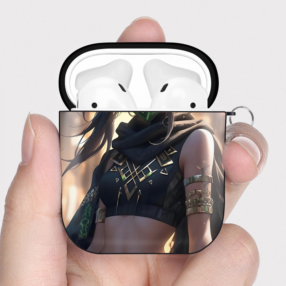 （画像用） リーグ・オブ・レジェンド League of Legends LOL AirPods 第2世代保護ケース ハードシェル ブラック 耐衝撃・防指紋・カラビナ付き