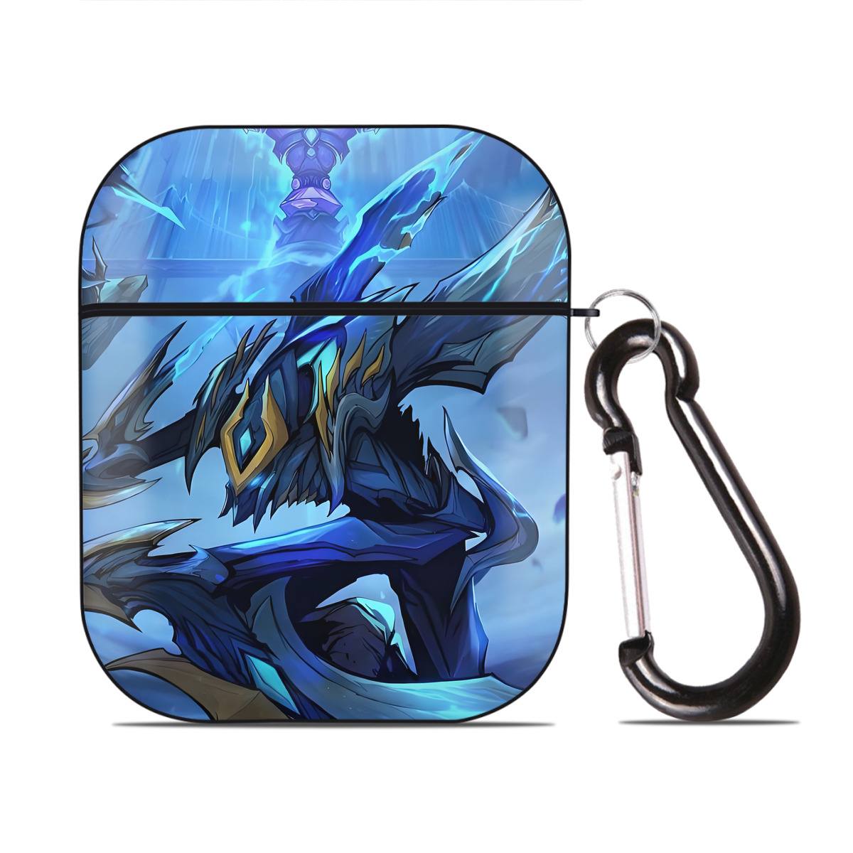 （画像用） リーグ・オブ・レジェンド League of Legends LOL AirPods 第2世代保護ケース ハードシェル ブラック 耐衝撃・防指紋・カラビナ付き